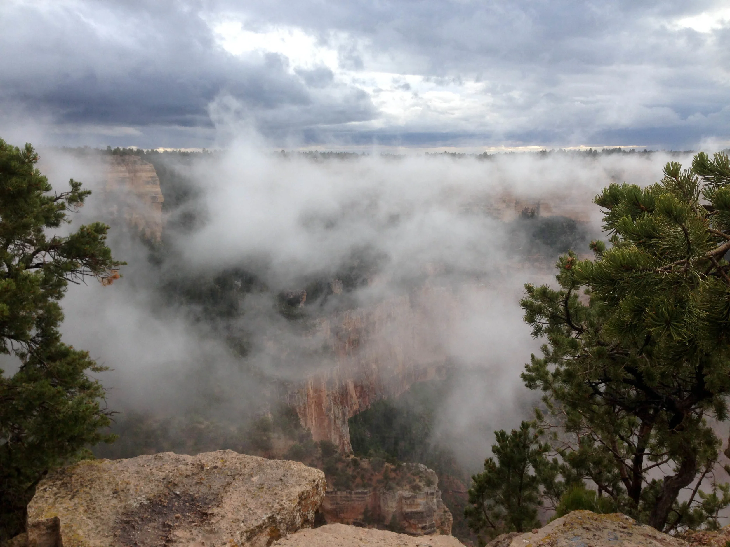 Fog fills the Grand Canyon on a summer day. 2015.