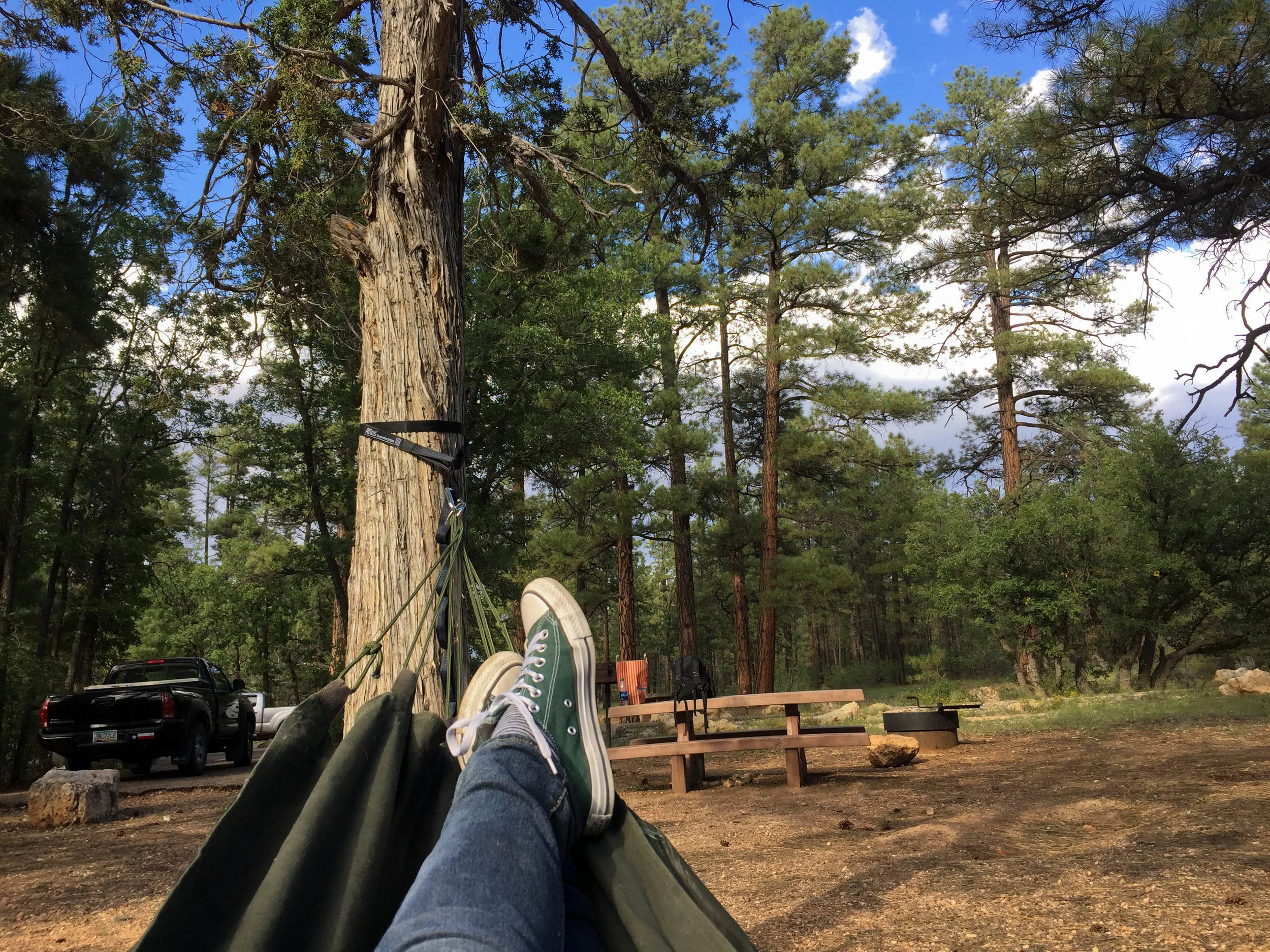 Camping in Kaibab National Forest, Arizona.