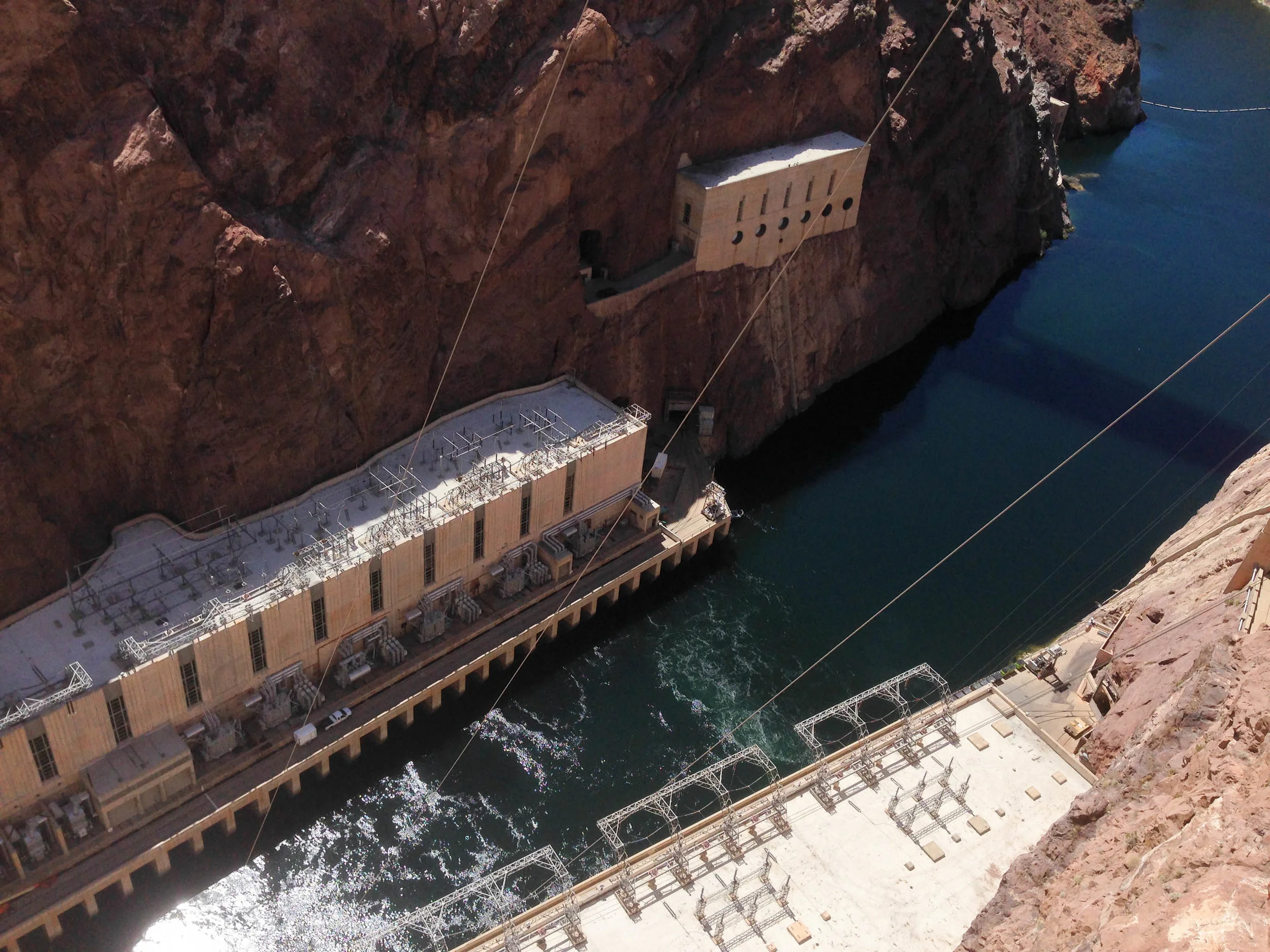 Water in the Hoover Dam in Nevada.