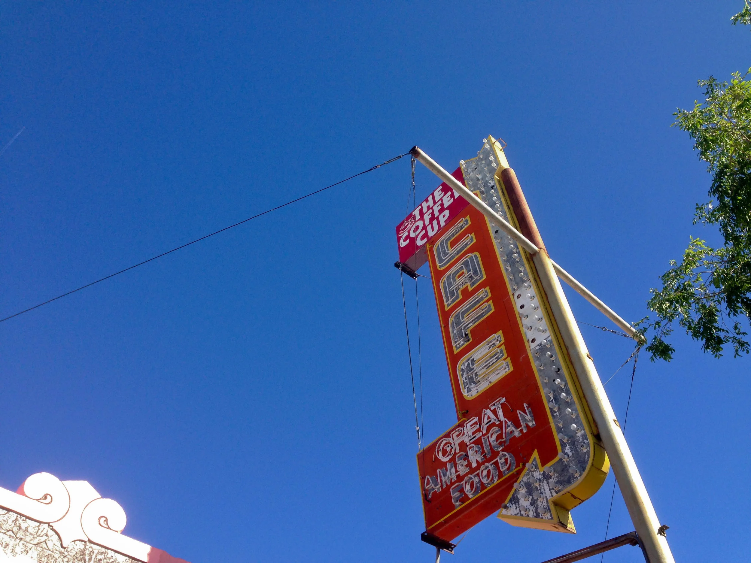  A sign for The Coffee Cup cafe in Boulder City, Nevada. 