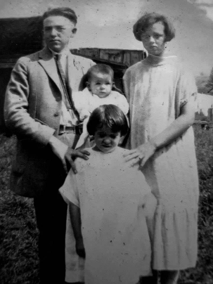 Back row: James Cady, Mary Cady (infant), Julia Cady. Front: Alice Cady.