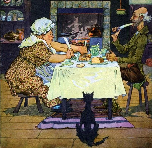 Jack Sprat and his wife by Frederick Richardson./ Public Domain
