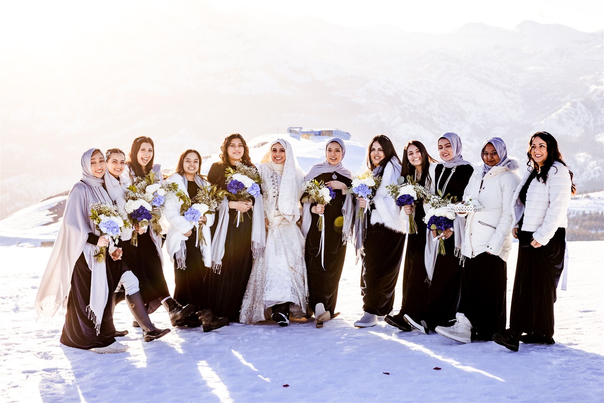 Bridesmaids at the top of mammoth mountain.jpg