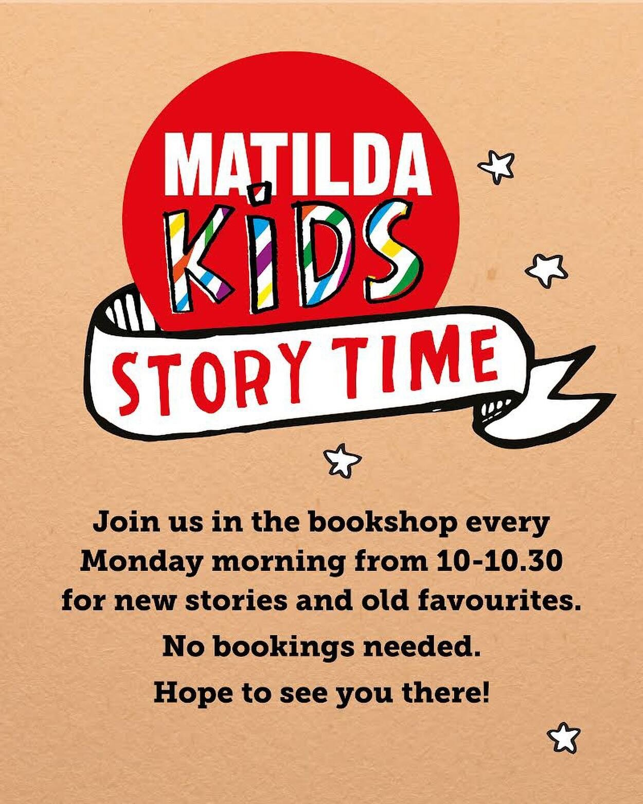 ✨📚 Calling all story lovers 📚✨

Story time returns to the bookshop this week! Join us at 10am on Mondays to hear new stories and old favourites.

I wonder what our friends have decided to read this week?