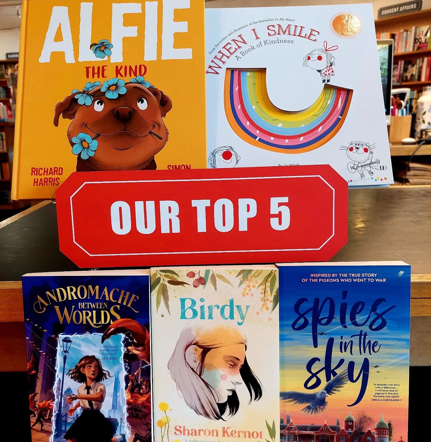 📚 Our Weekly Top Five 📚

Two bright, encouraging picture books for the young and young at heart alike start off our lovely list today 💛 Alfie and When I Smile both make us smile a lot 😄

Our March teen and middle fiction book club choices make an