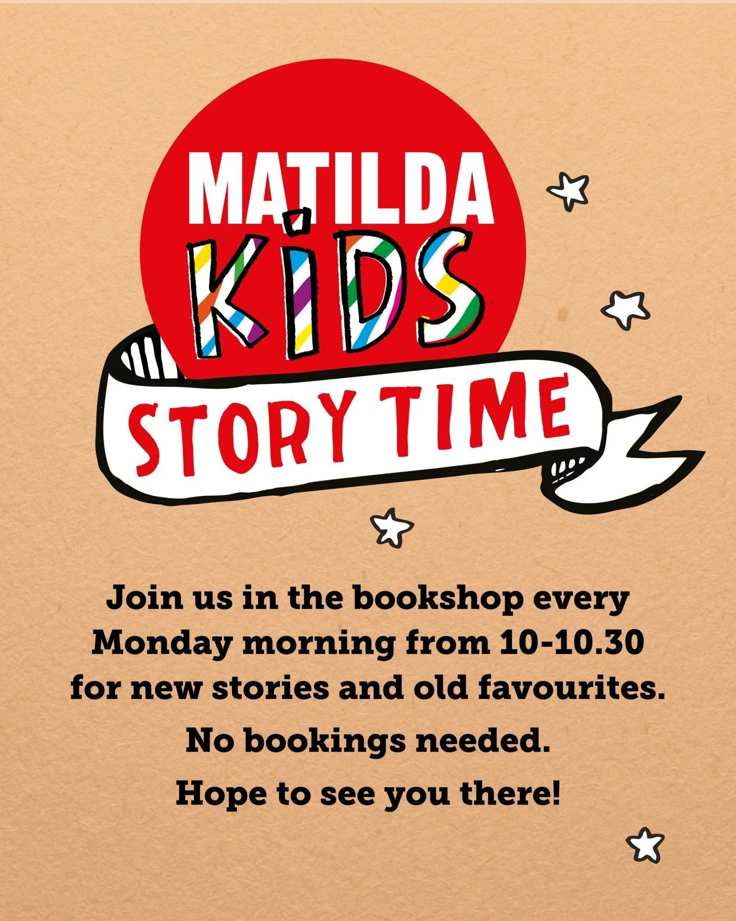 ✨ Story Time is back! ✨

Please join us in our cosy kids room at 10.00am on Monday mornings to read three stories with our brilliant children&rsquo;s booksellers, Marina and Kasey. We choose a mix of new release and classic picture books to appeal to