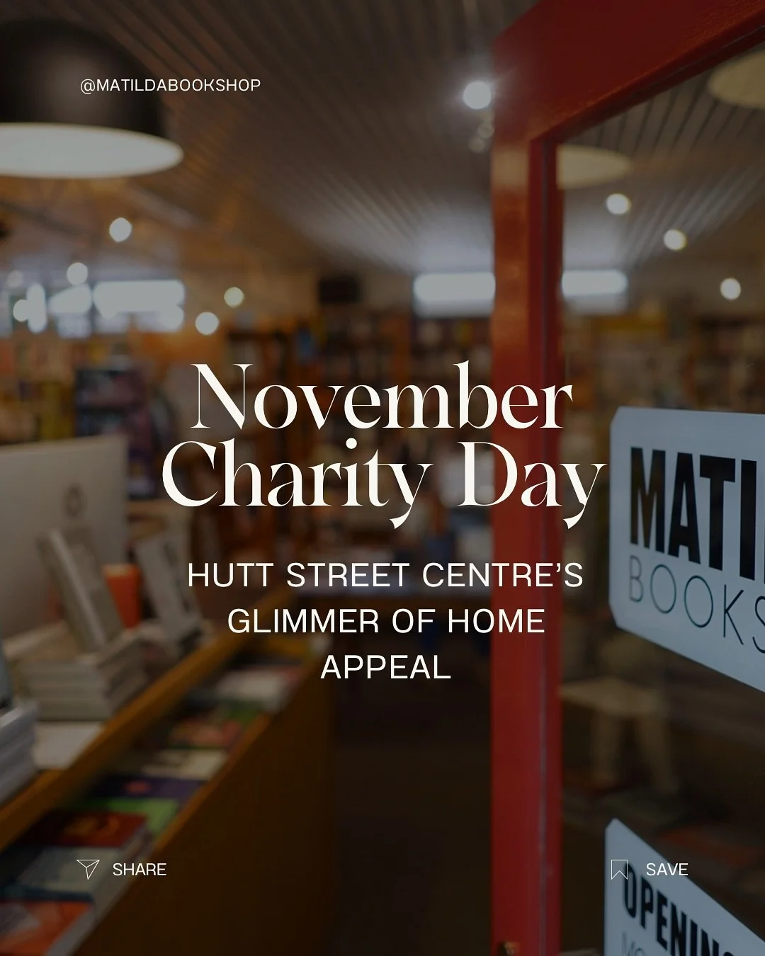 MATILDA BOOKSHOP CHARITY DAY&hearts;️

Tomorrow is our monthly charity day where 15% of the value of each book sold, either in the shop or via our website, is donated to an organisation we believe in.

Tomorrow your book purchases will help us to sup