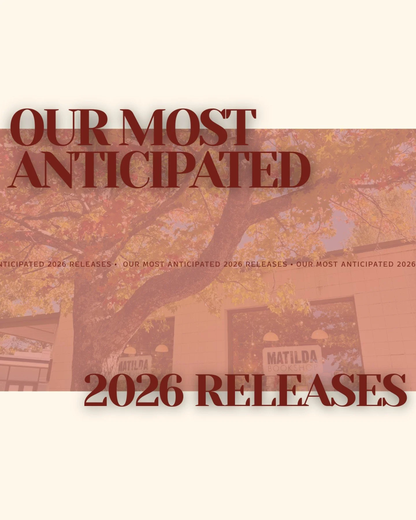 ❤️📚 Our Most Anticipated 2026 Releases 📚❤️

One of the most exciting things about being a bookseller--and a reader--is hungrily scrolling through lists upon lists to find the new releases we're most excited about 🤩❤️

We've each compiled our top f