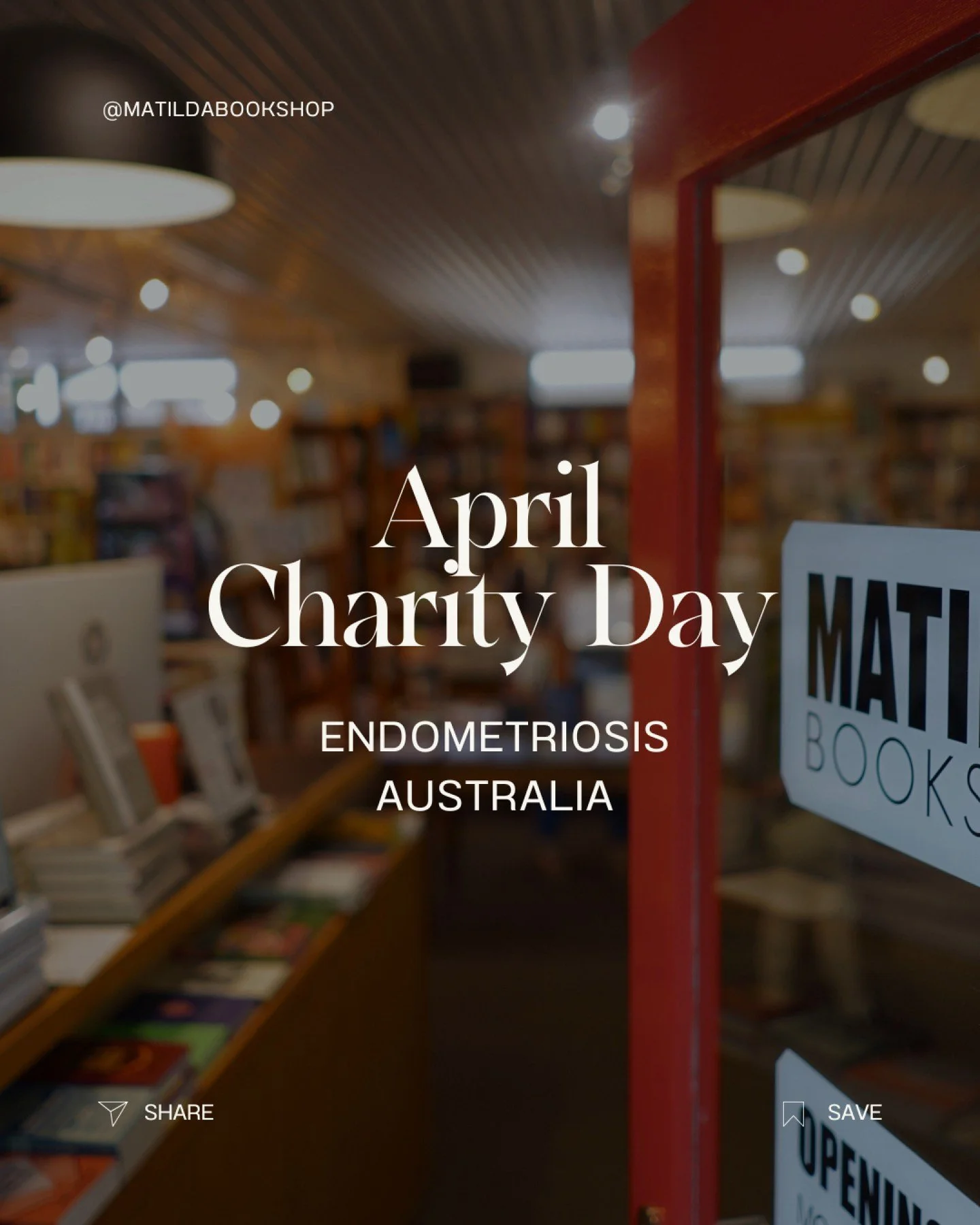 &hearts;️ MATILDA BOOKSHOP CHARITY DAY&hearts;️

Tomorrow is our monthly charity day where 15% of the value of each book sold, either in the shop or via our website, is donated to an organisation we believe in.

Choosing to buy your books from us tom