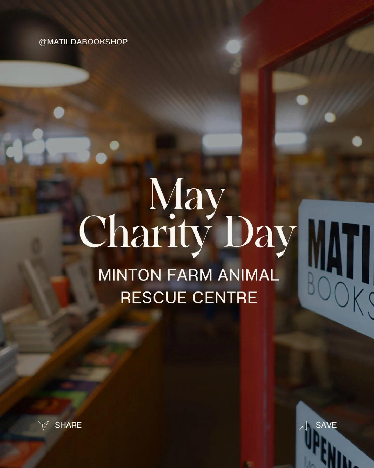 &hearts;️ MATILDA BOOKSHOP CHARITY DAY&hearts;️

Tomorrow is our monthly charity day where 15% of the value of each book sold, either in the shop or via our website, is donated to an organisation we believe in.

Choosing to buy your books from us tom
