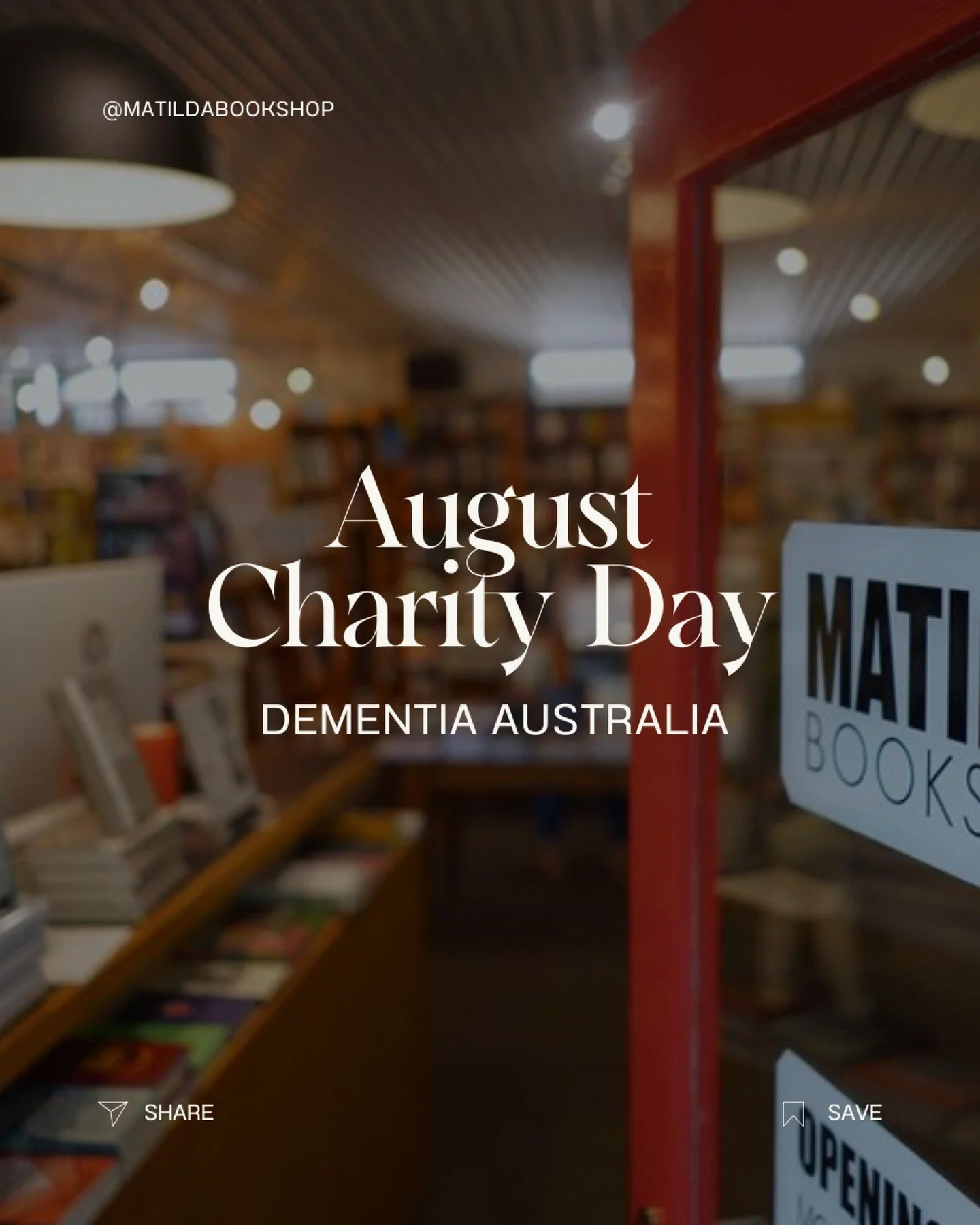 &hearts;️ MATILDA BOOKSHOP CHARITY DAY&hearts;️

Tomorrow is our monthly charity day where 15% of the value of each book sold, either in the shop or via our website, is donated to an organisation we believe in.

Choosing to buy your books from us tom
