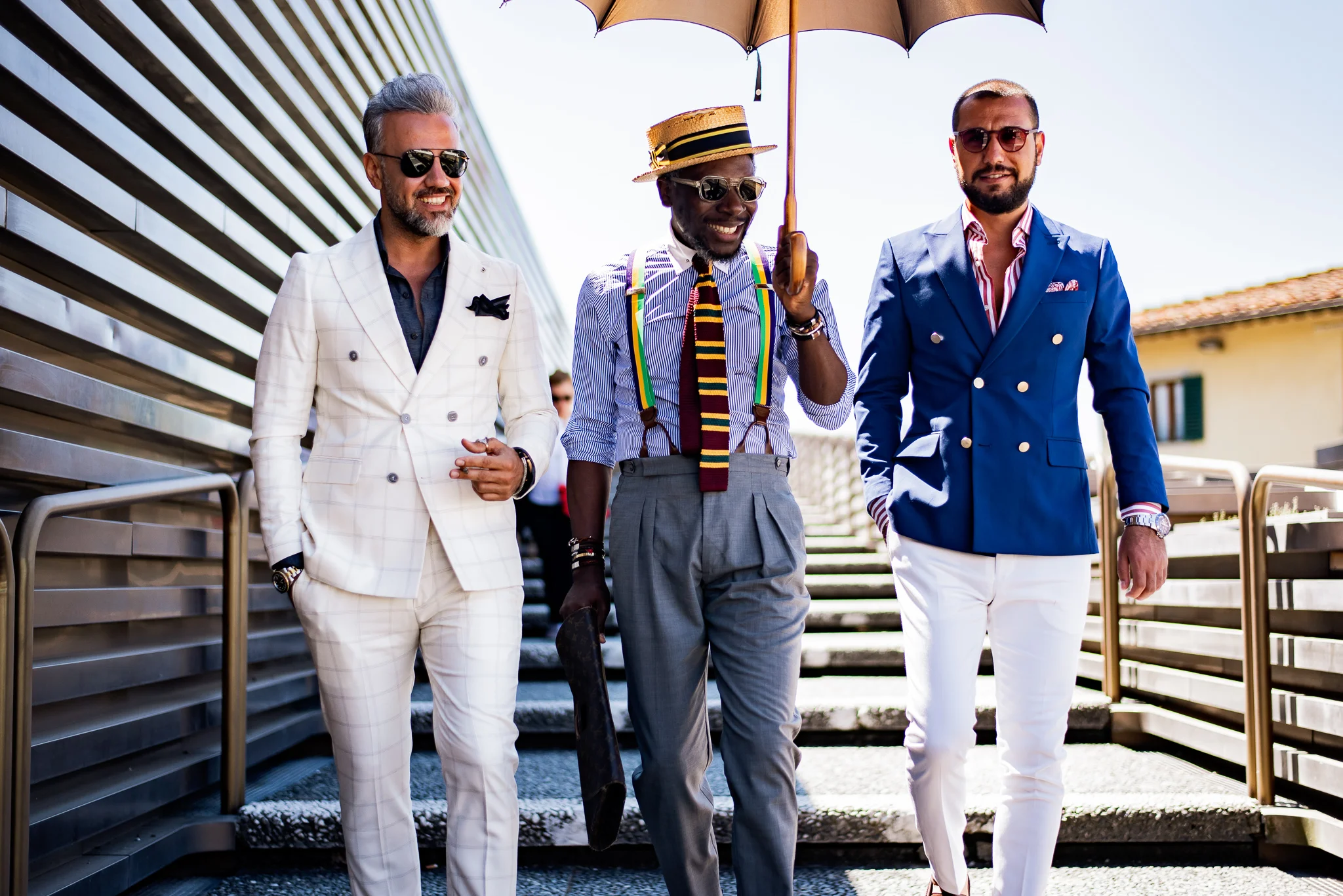 What happens when three well-dressed men meet for the first time
