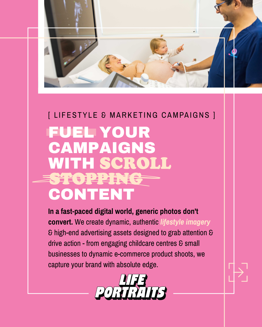 Brisbane lifestyle marketing photography, doctor and patient in clinic setting