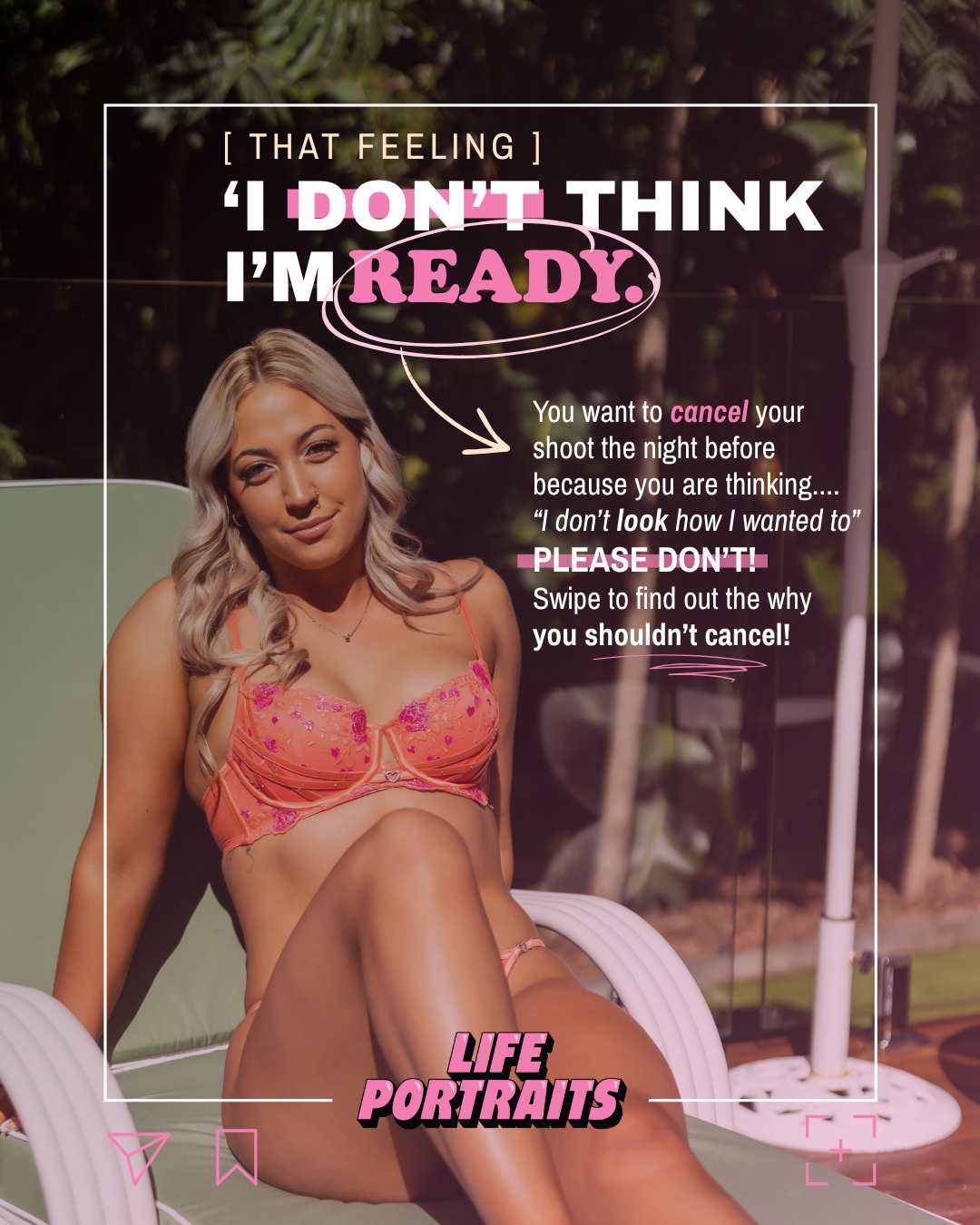 Brisbane fitness photography client nervous before photoshoot, Life Portraits"