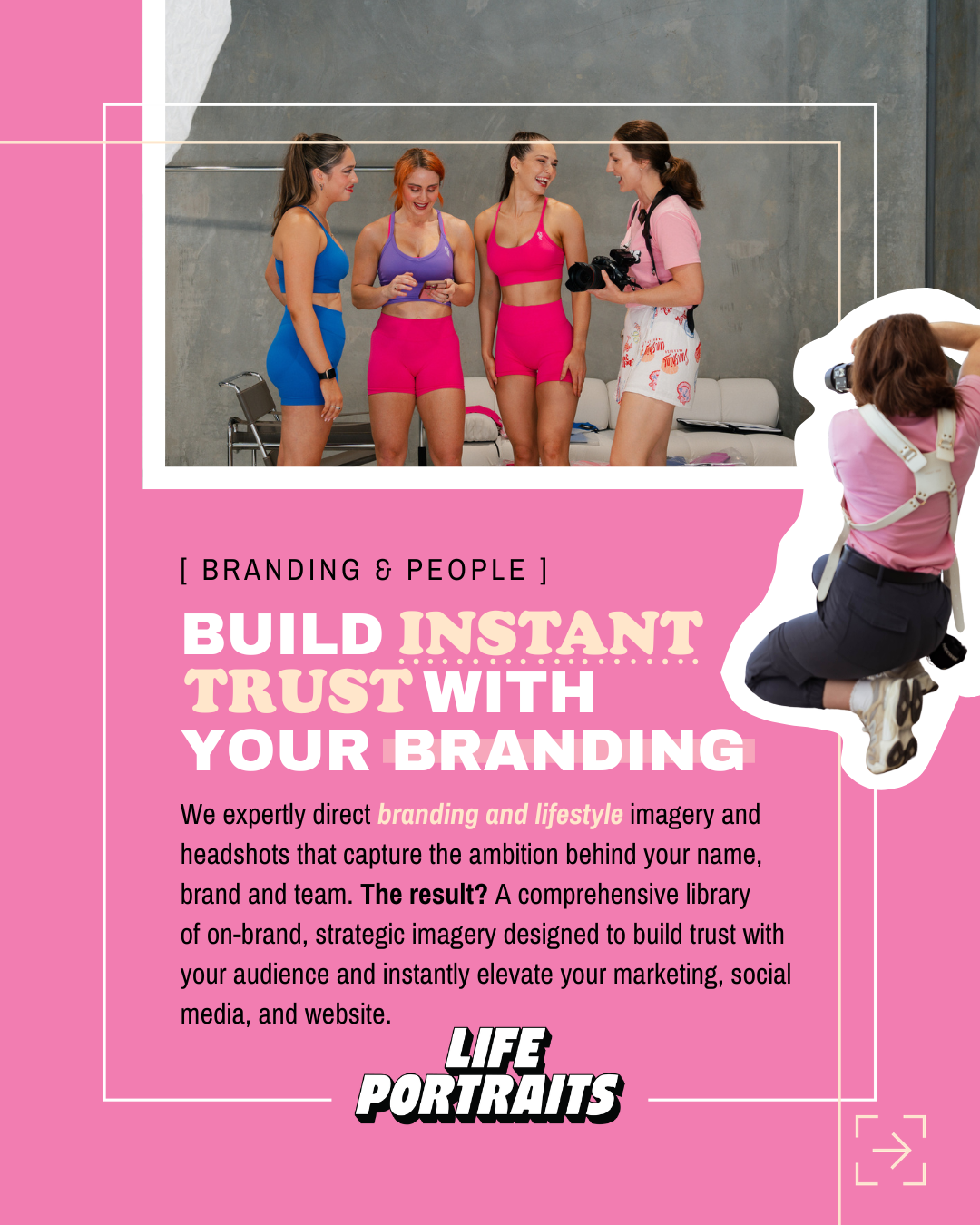 Branding & People image — "Brisbane branding photographer capturing team portraits for a business, Life Portraits