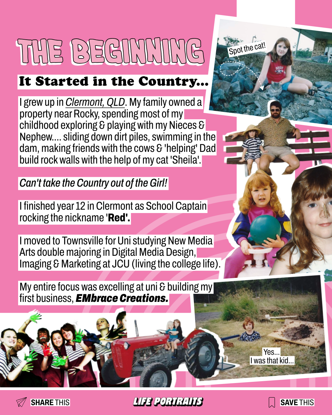 Emily MacDonald, Founder of Life Portraits | Brisbane Photographer | Clermont Qld Schooling Flashback