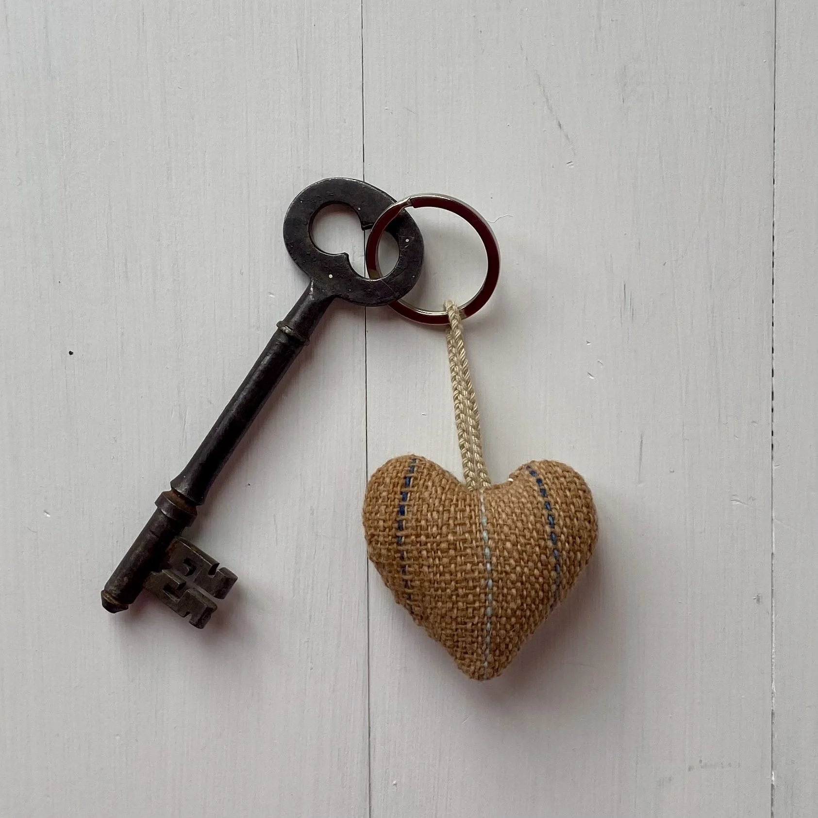 Cinnamon Keyring Heart cotton handmade ethical Loom Designs.jpg