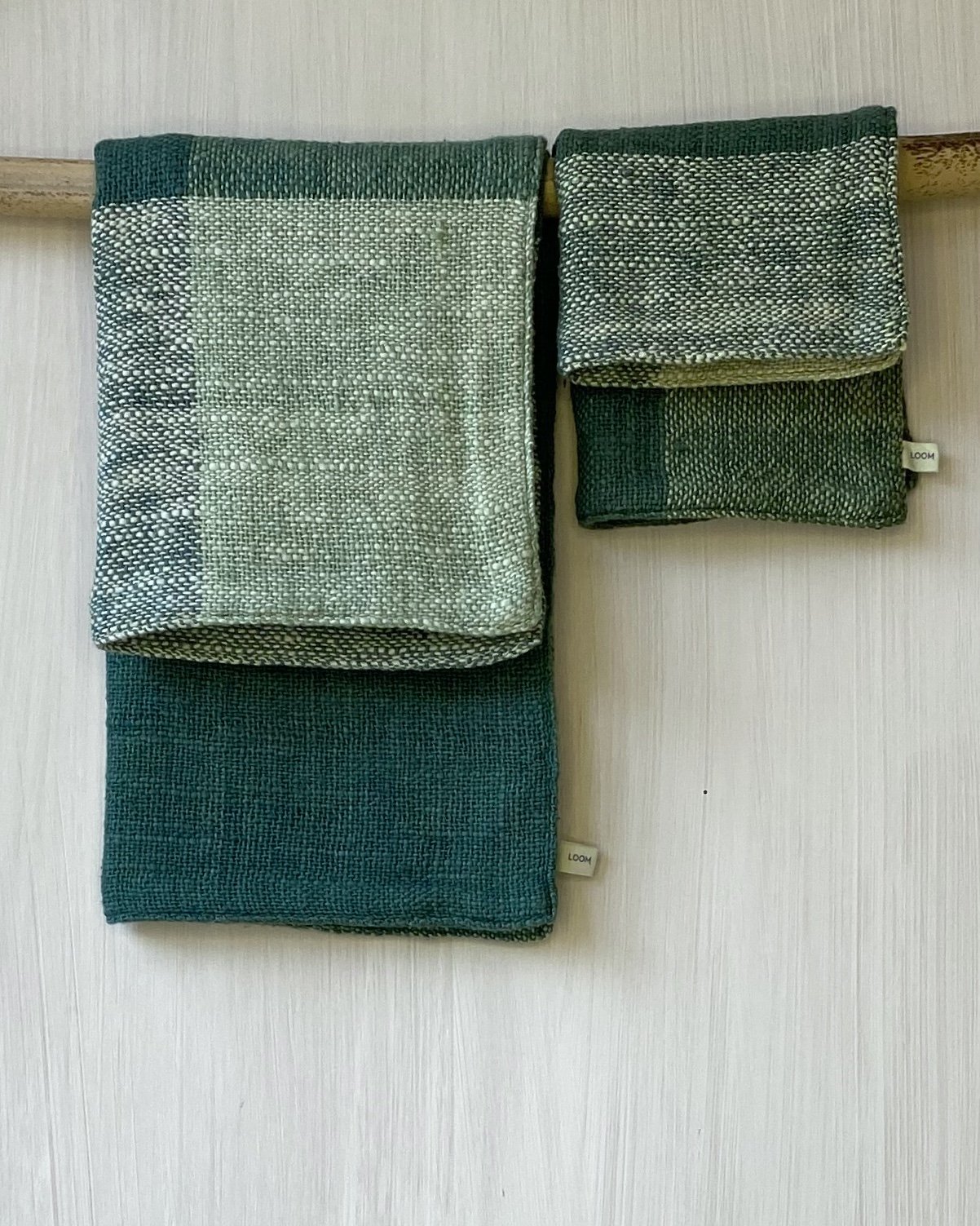 Hand Towel and Face Washer Green on Green Loom Designs.jpg