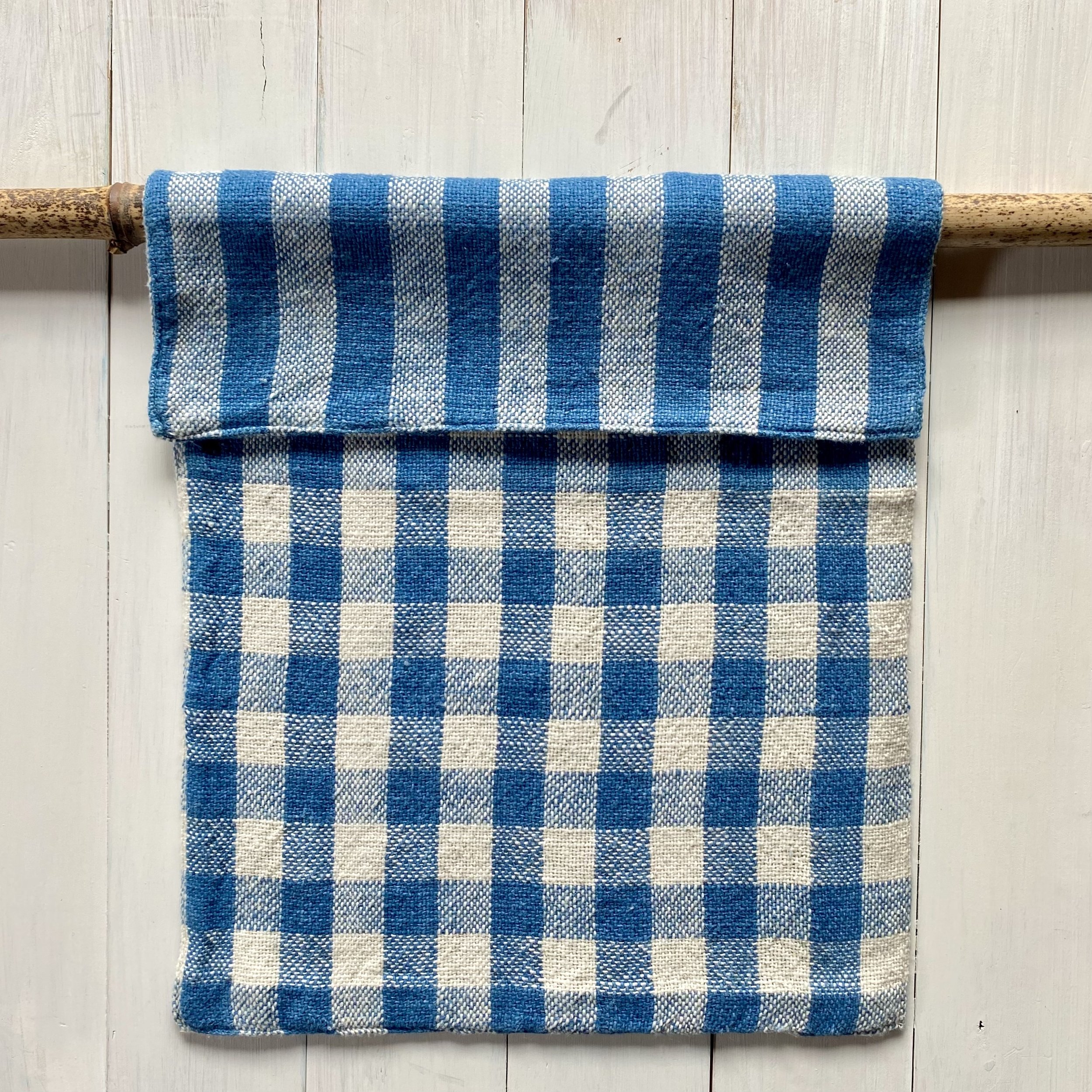 Indigo Check Hand Towel - open.jpg