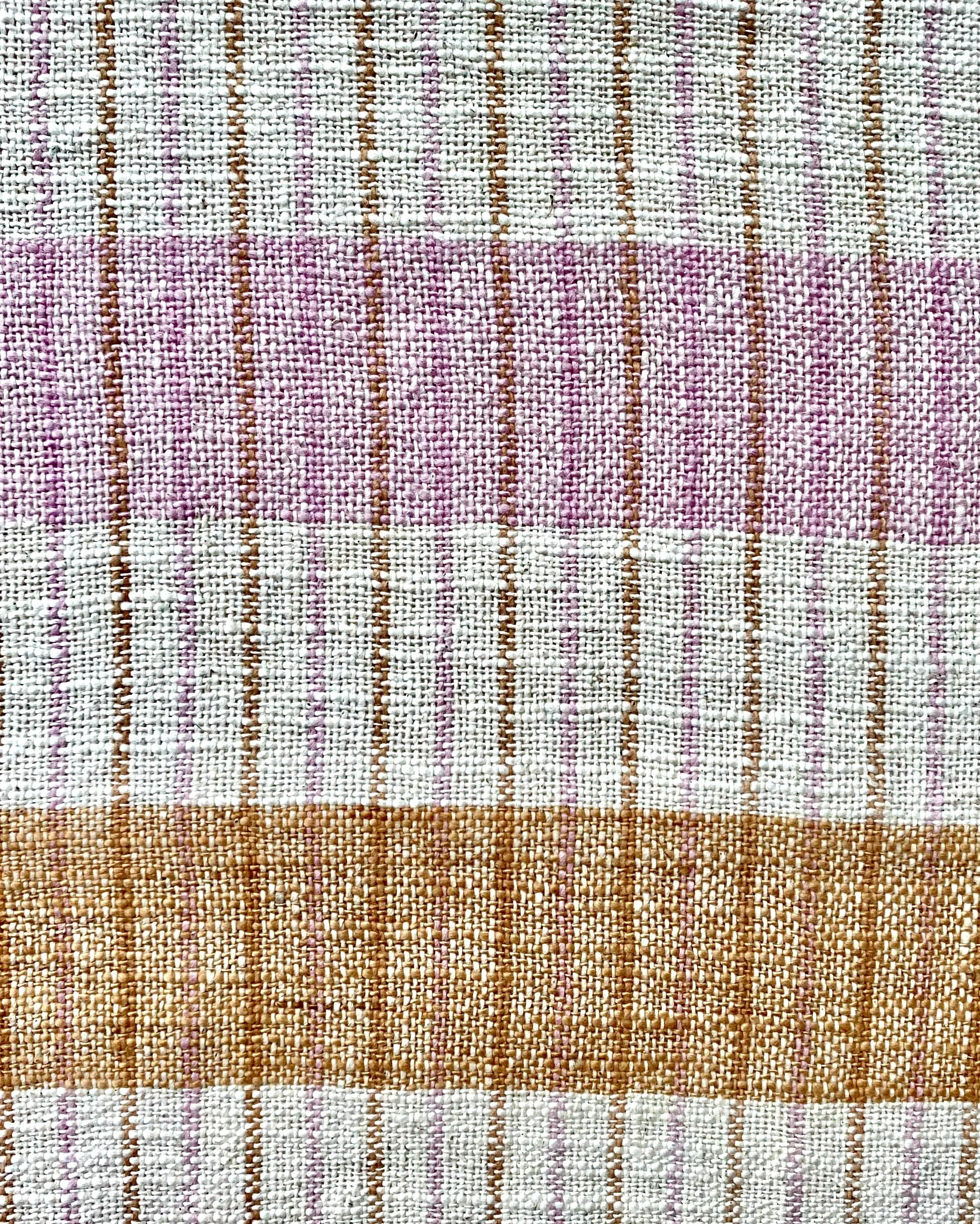 Fabric Lao Cotton Scarf Natural with Pink & Dark Cotton Stripes.jpeg