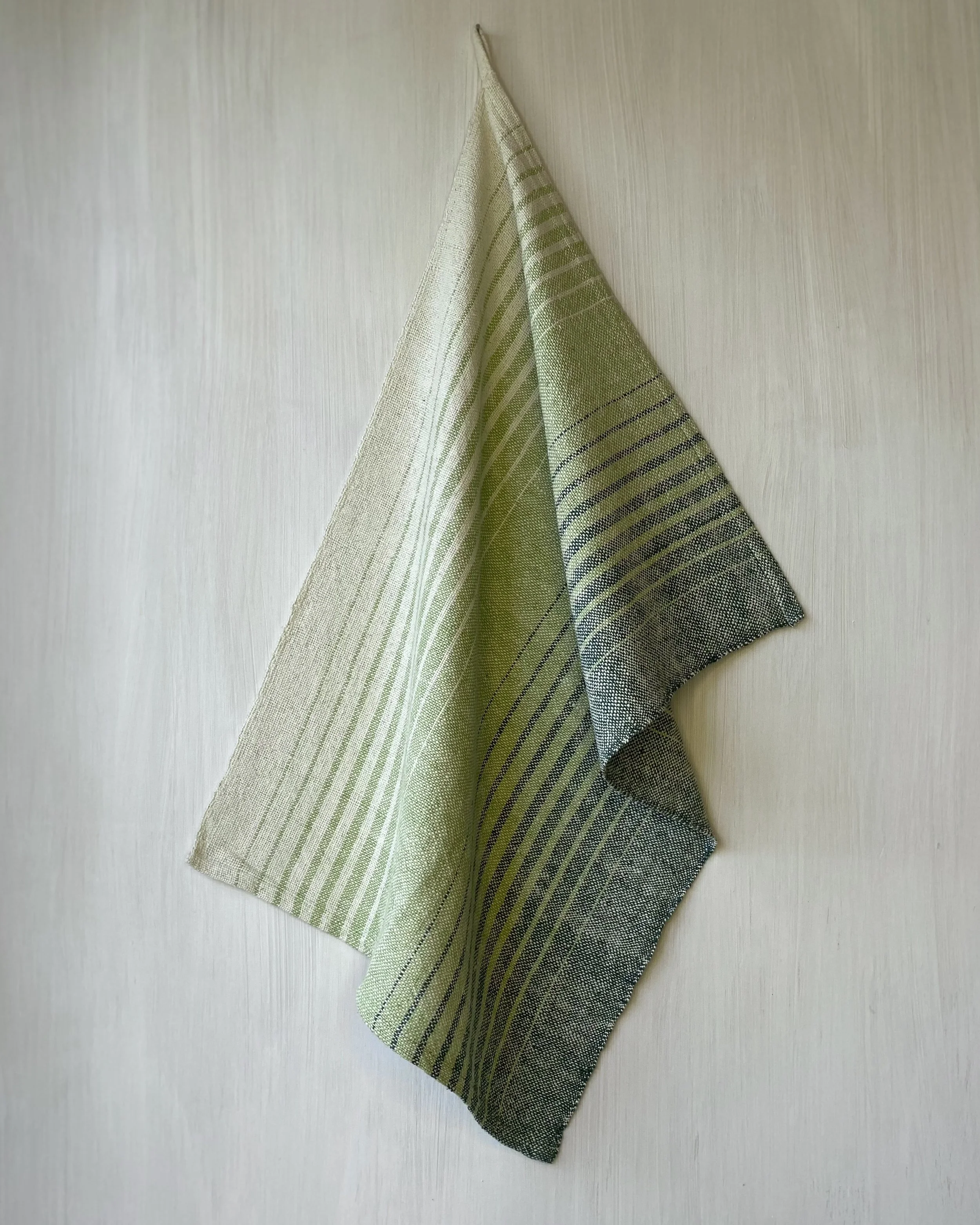 Tea Towel Green and Natural Cotton Loom Designs.jpg
