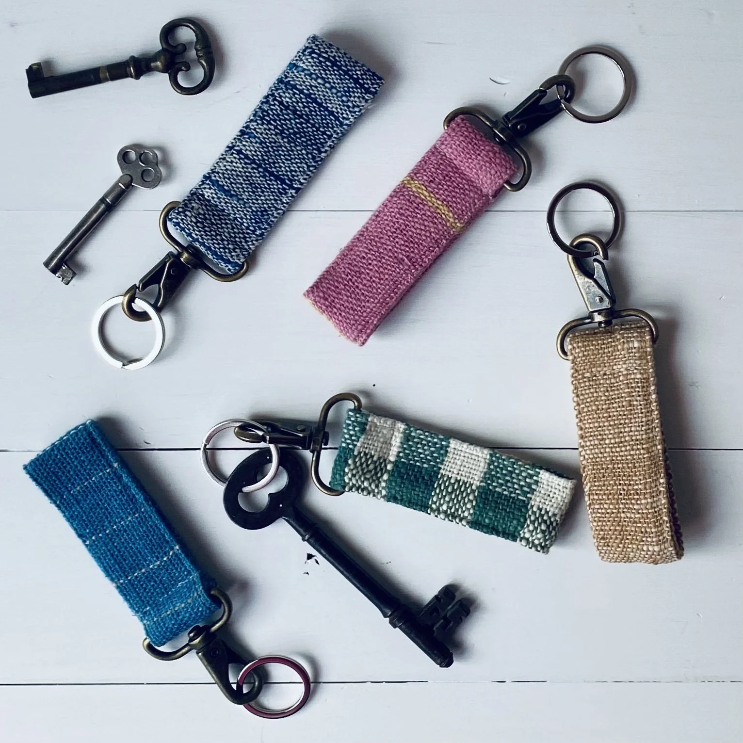 Keyrings Fob cotton hand made ethical Loom Designs.jpg