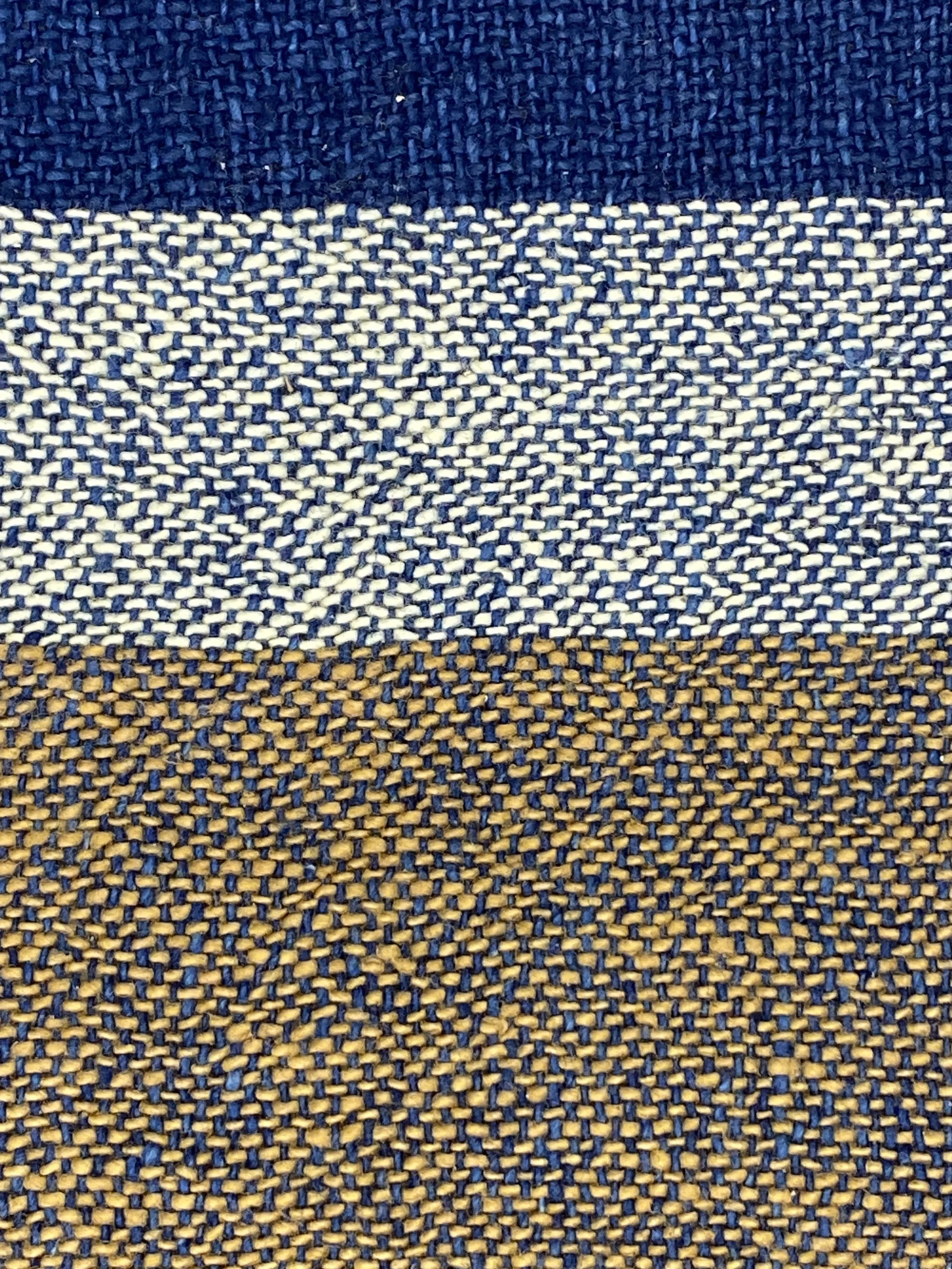 Fabric Linen Zoom from Tea Towel Bold Indigo and Dark Natural Cotton Stripe Loom Designs.jpeg