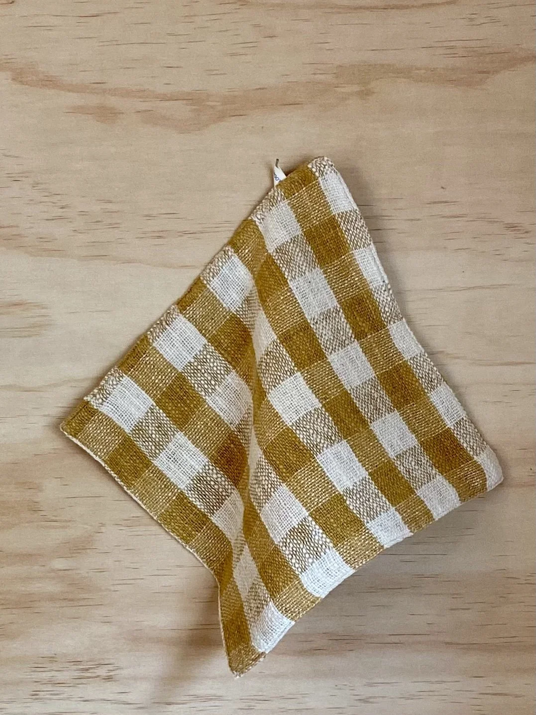 Face Washer Marigold & Natural Cotton Check