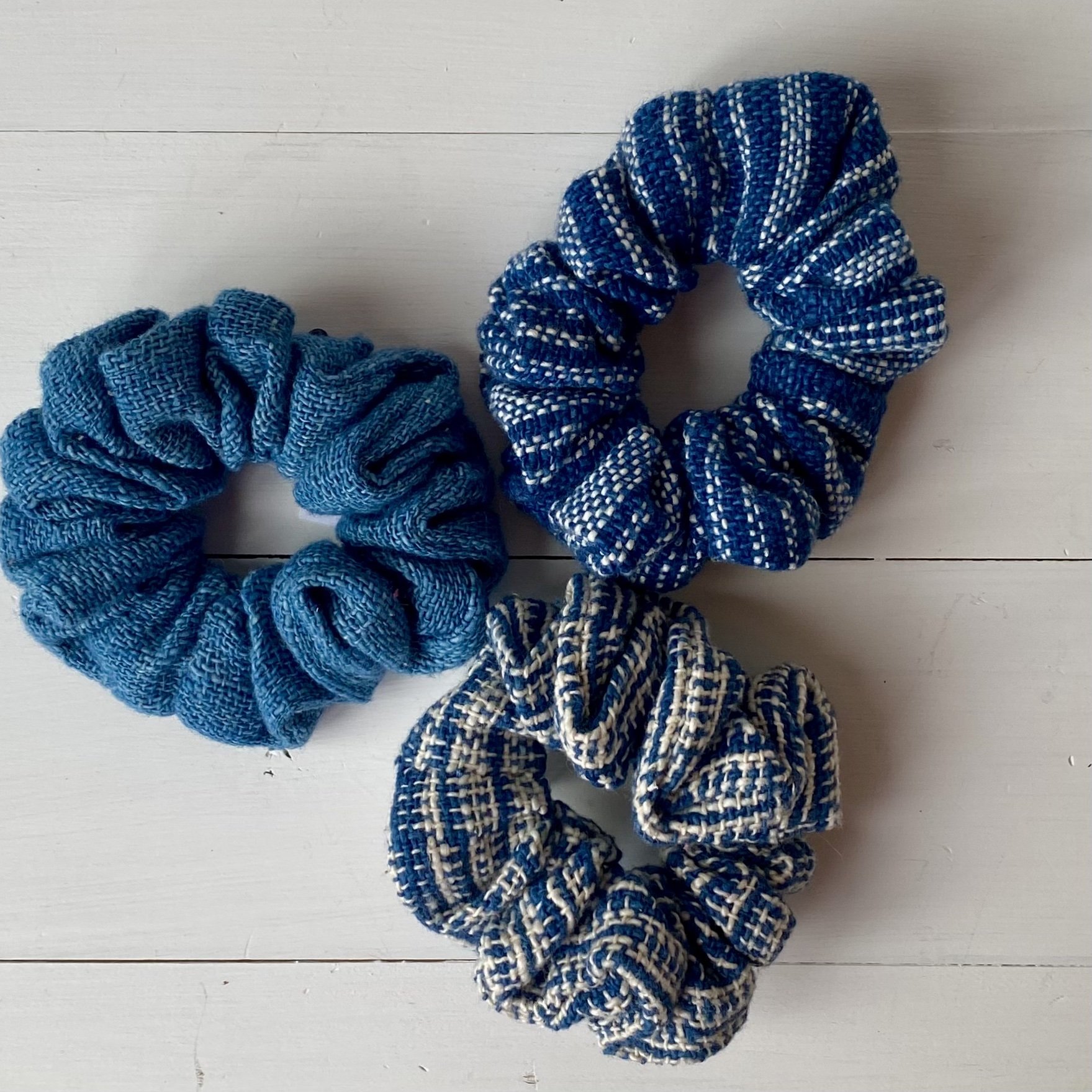 Indigo Scrunchies handwoven cotton natural dyes Loom Designs.jpg