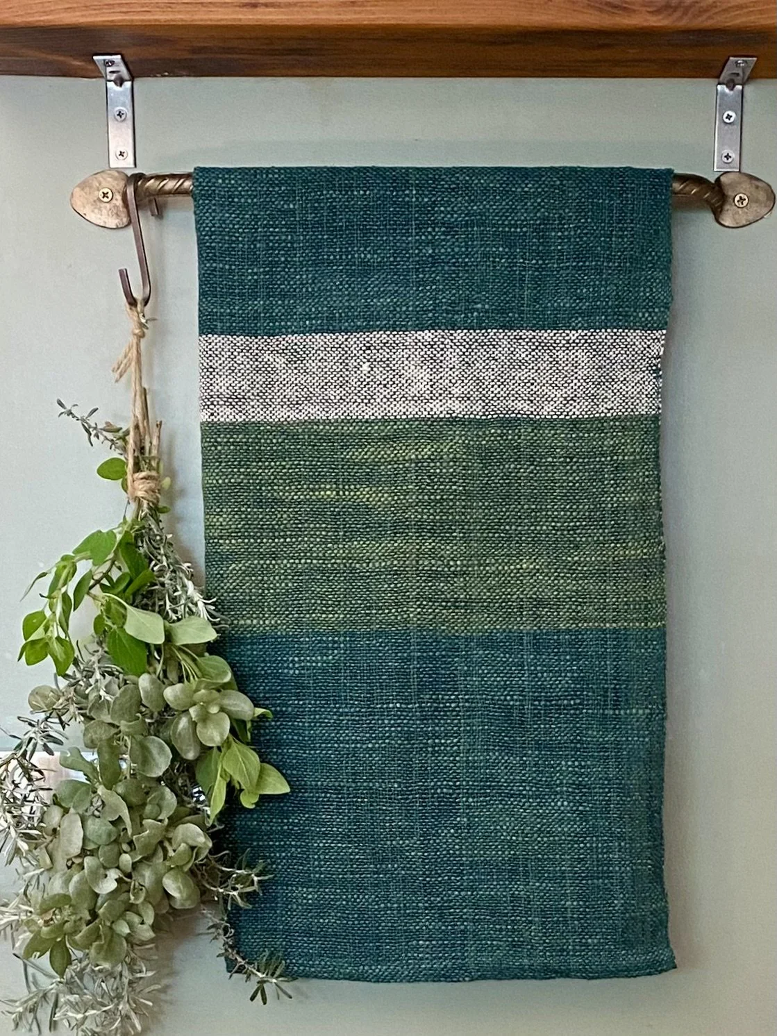Green Stripe Tea Towel Cotton Loom Designs.jpg