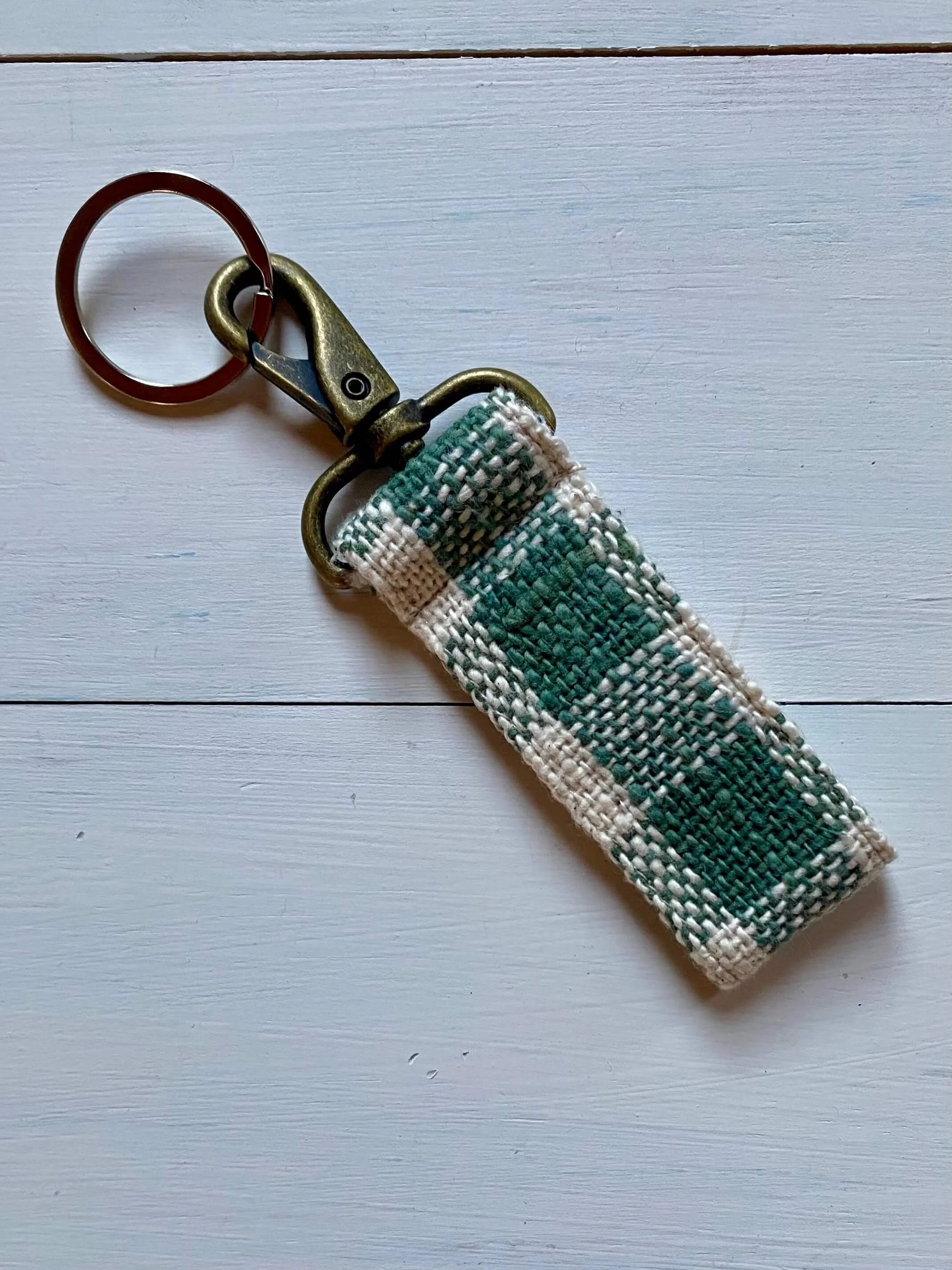 Green Check Fob Key Ring.jpg