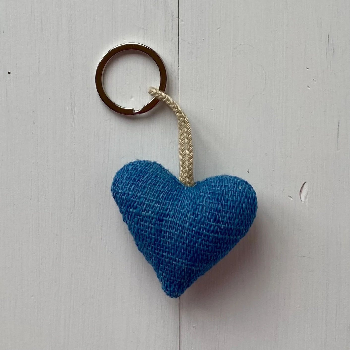 Indigo Keyring Heart cotton handmade ethical Loom Designs.jpg