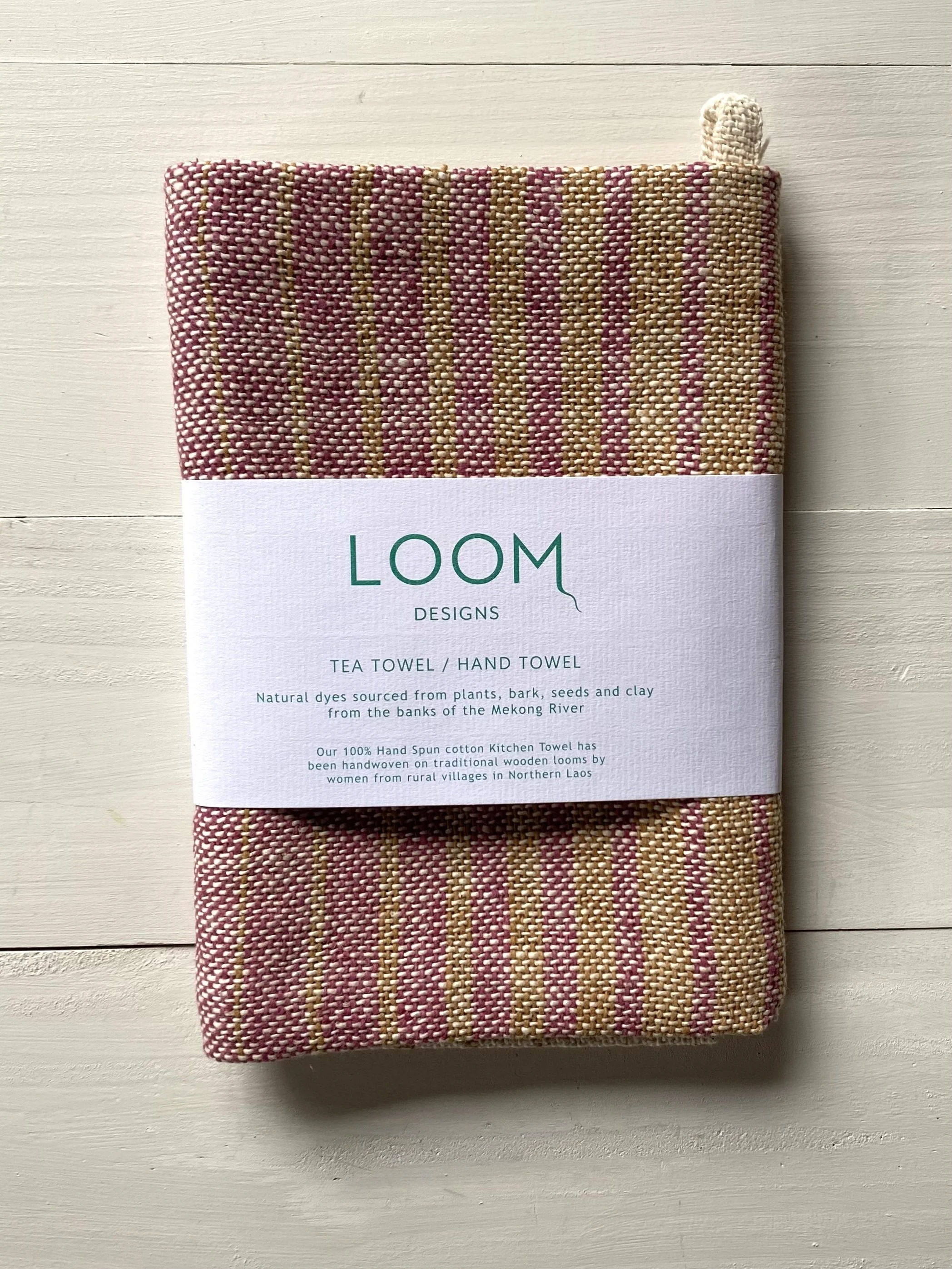 Loom Designs Tea Towel Pink & Dark Cotton.jpg