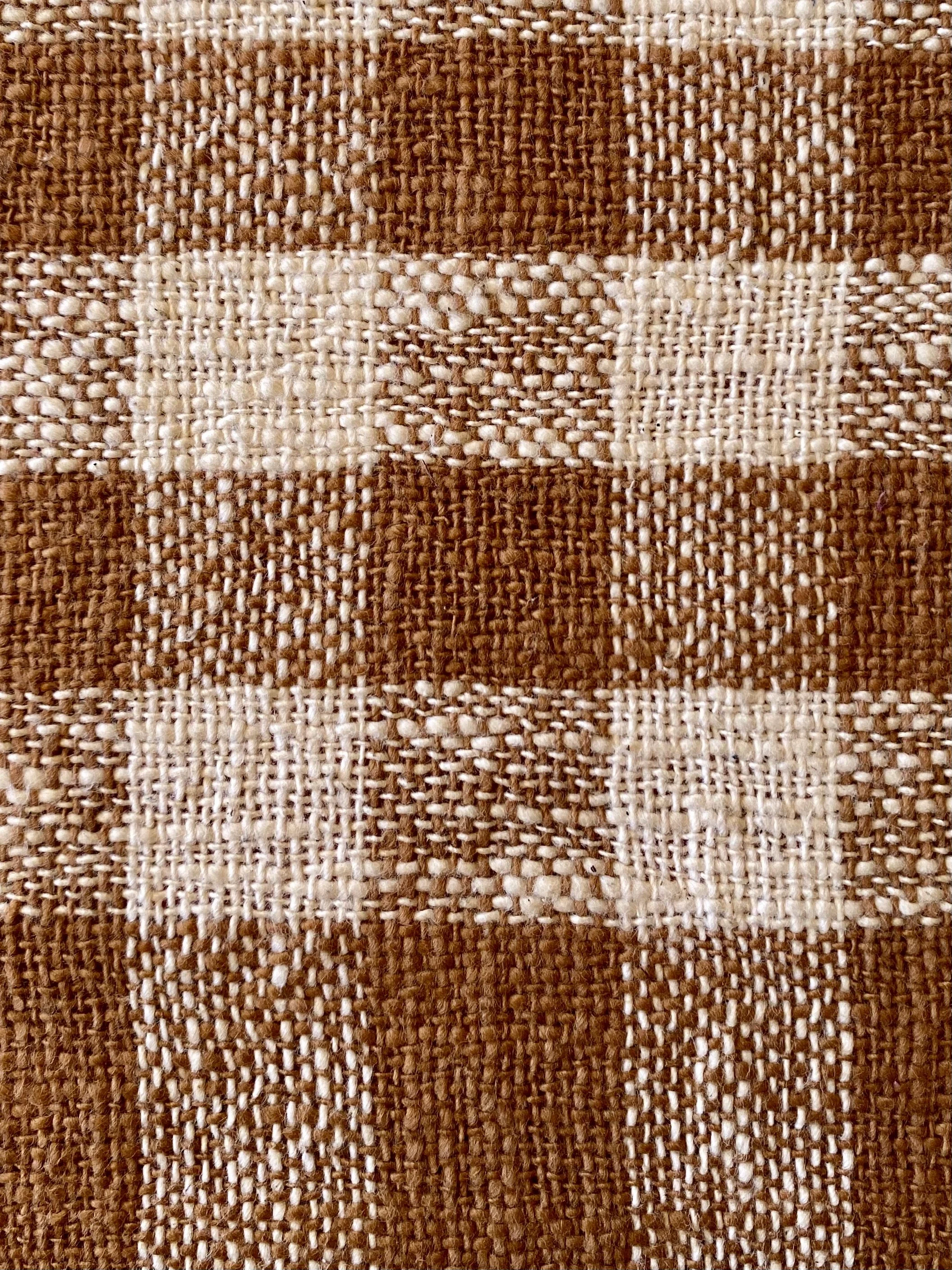 Tea Towel Mocha & Natural Cotton Check fabric detail LOOM Designs.jpeg