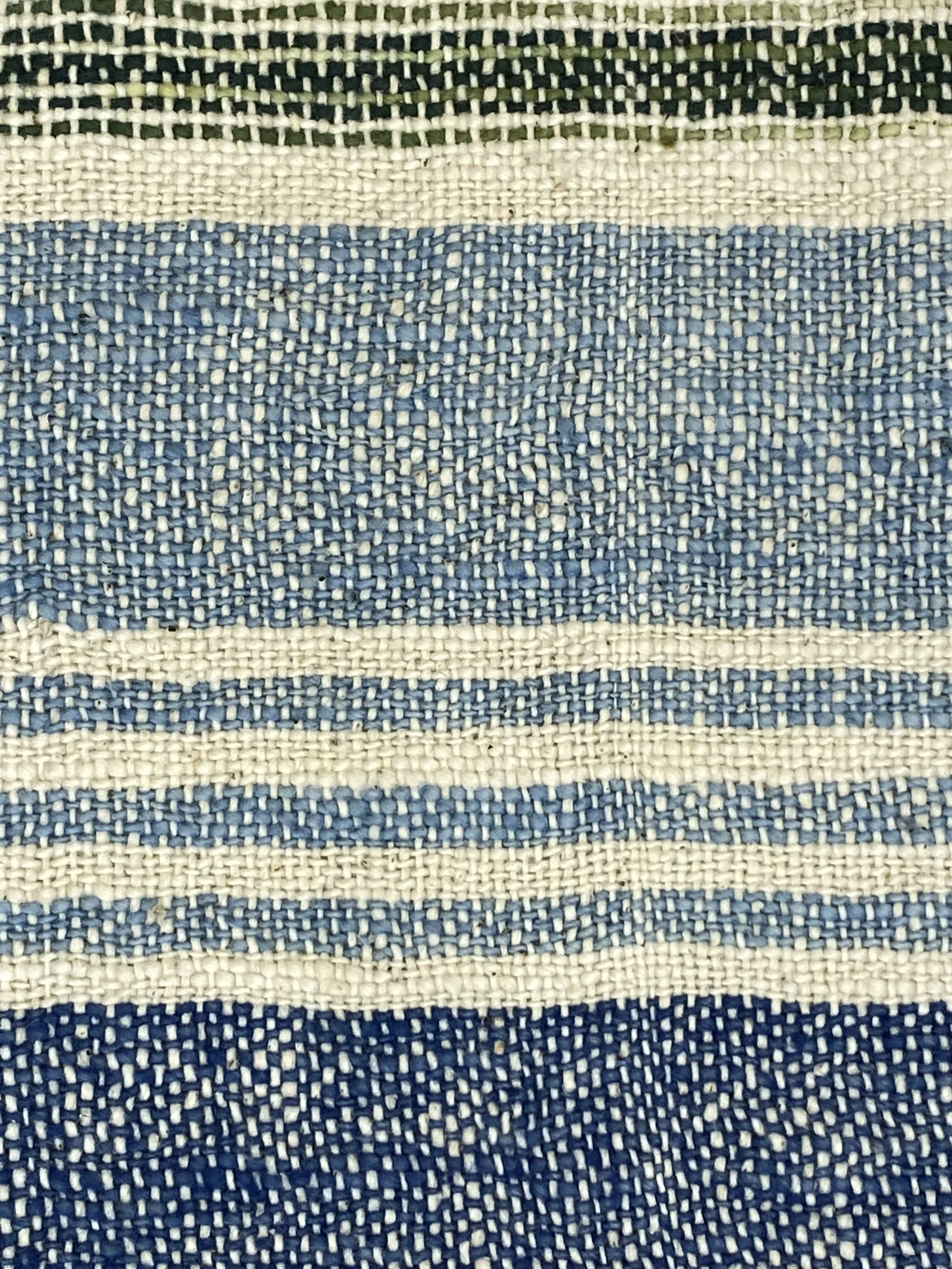 Fabric Linen Zoom from Tea Towel Ocean Green Indigo Stripe Loom Designs.jpeg