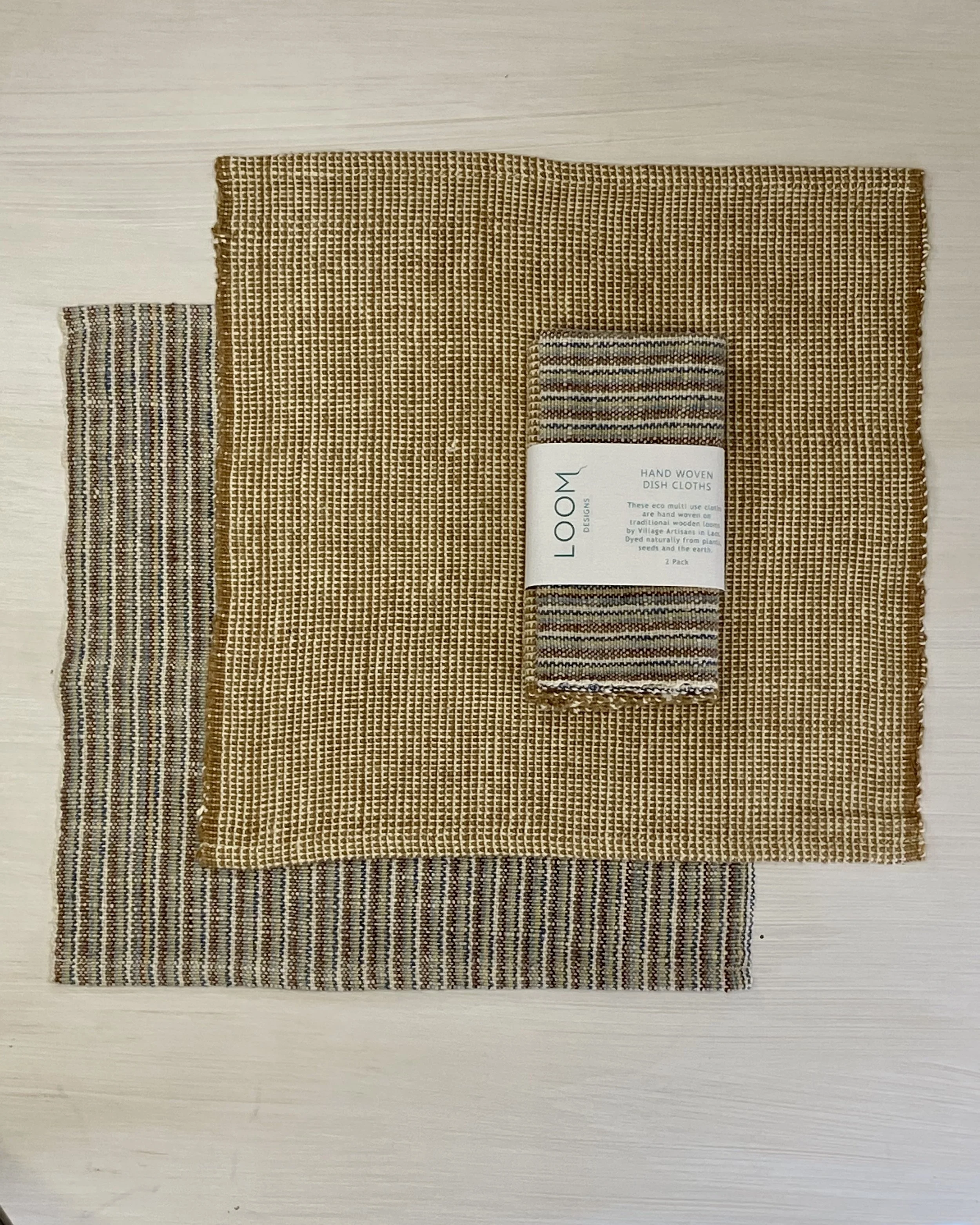 Dish Cloths Two Pack Cinnamon Weave and Light Multi Loom Designs.jpg