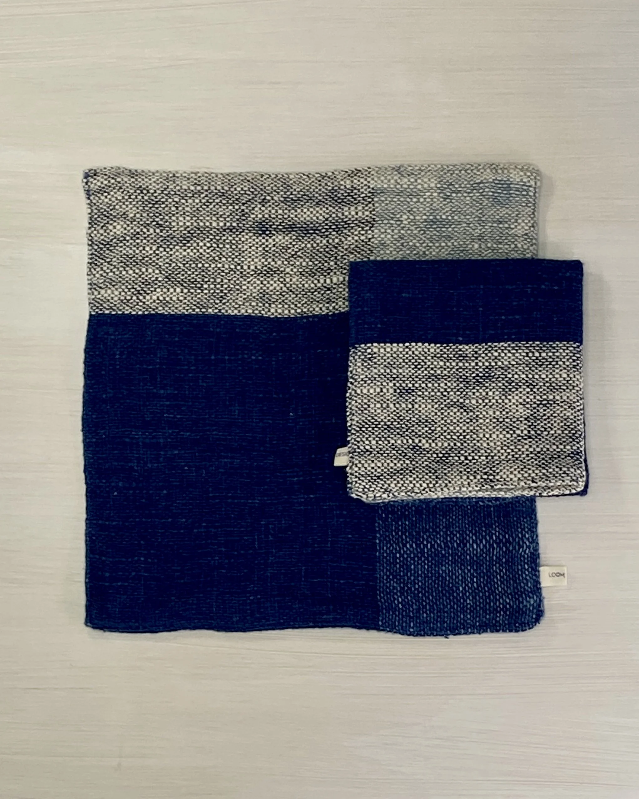 Face Washer Indigo on Indigo folded on flatlay Loom Designs.jpg