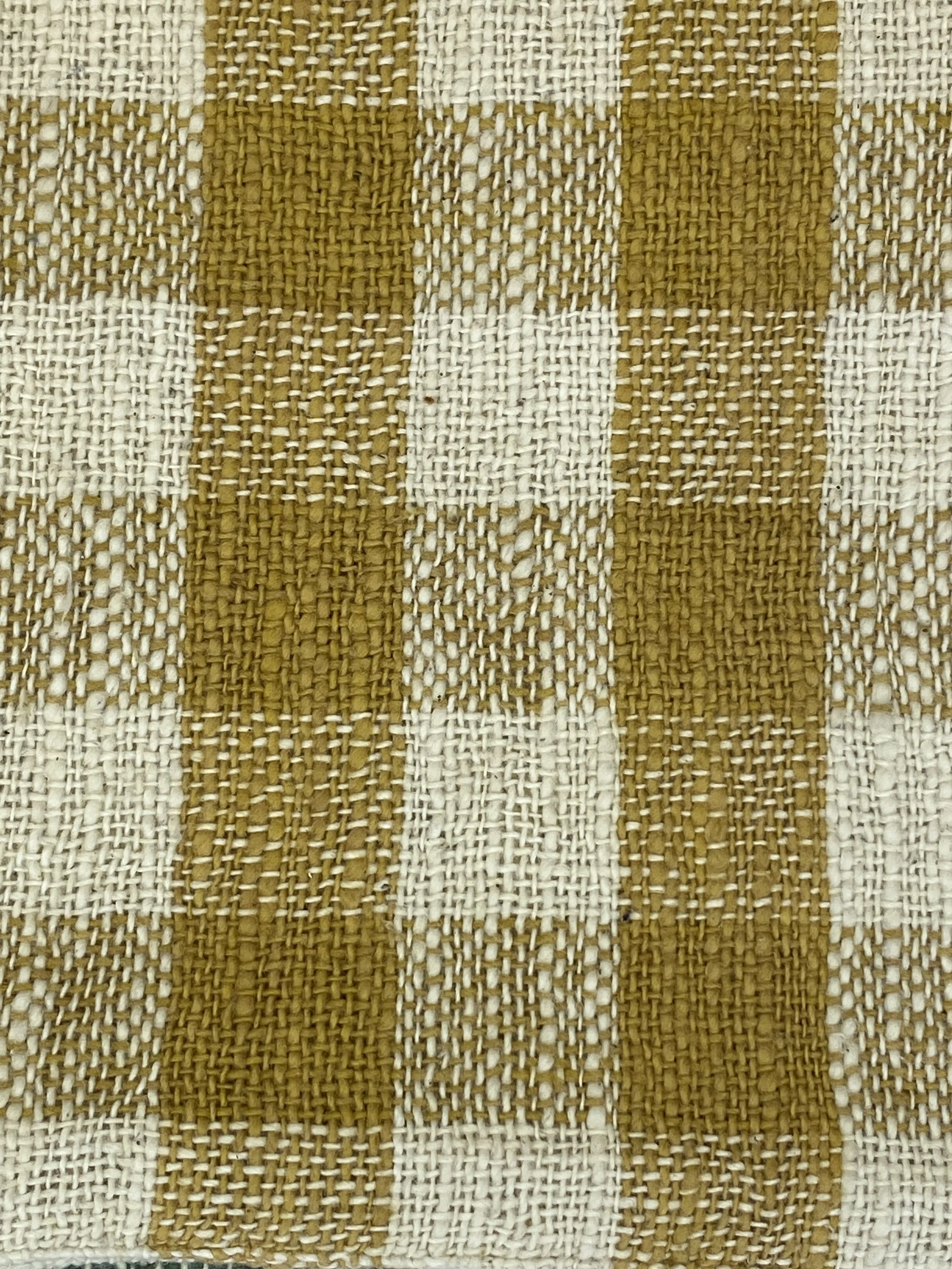 Fabric Linen Zoom from Face Washer Marigold and Natural Cotton Check Loom Designs.jpeg