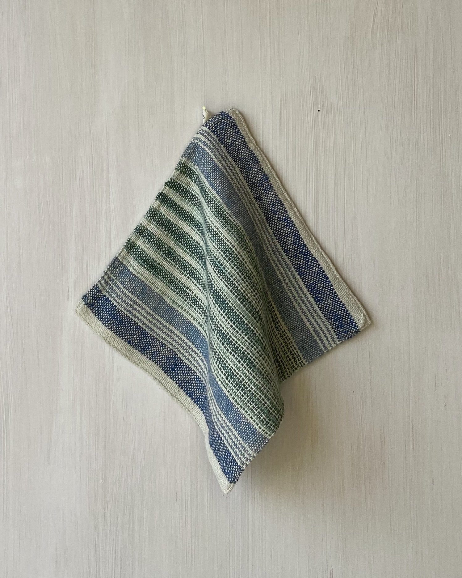 Face Washer Green and Indigo Stripe Loom Designs.jpg