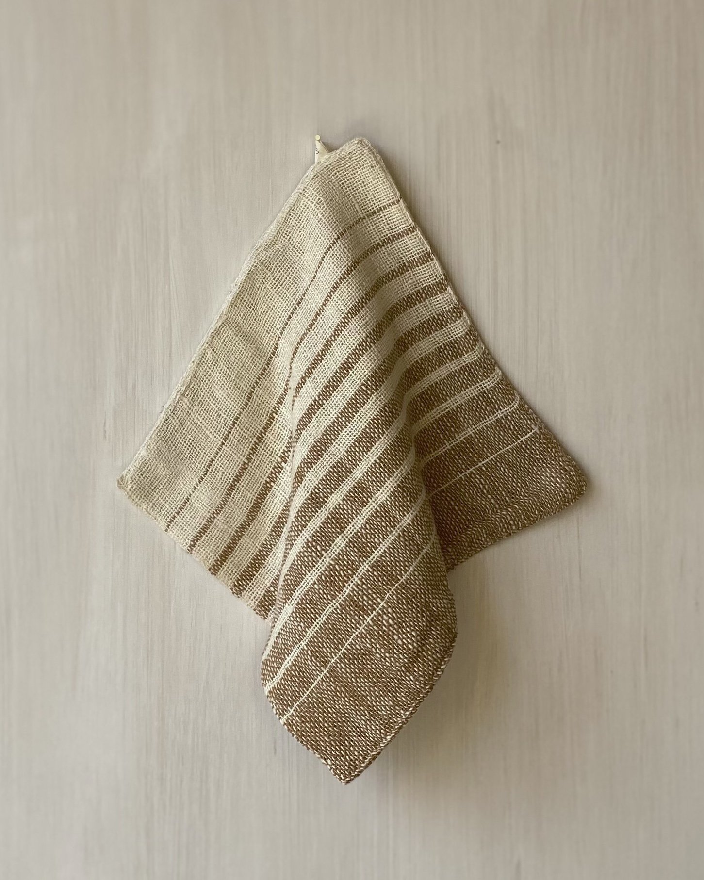 Face Washer Dark Natural Cotton Cinnamon Stripe Loom Designs.jpg