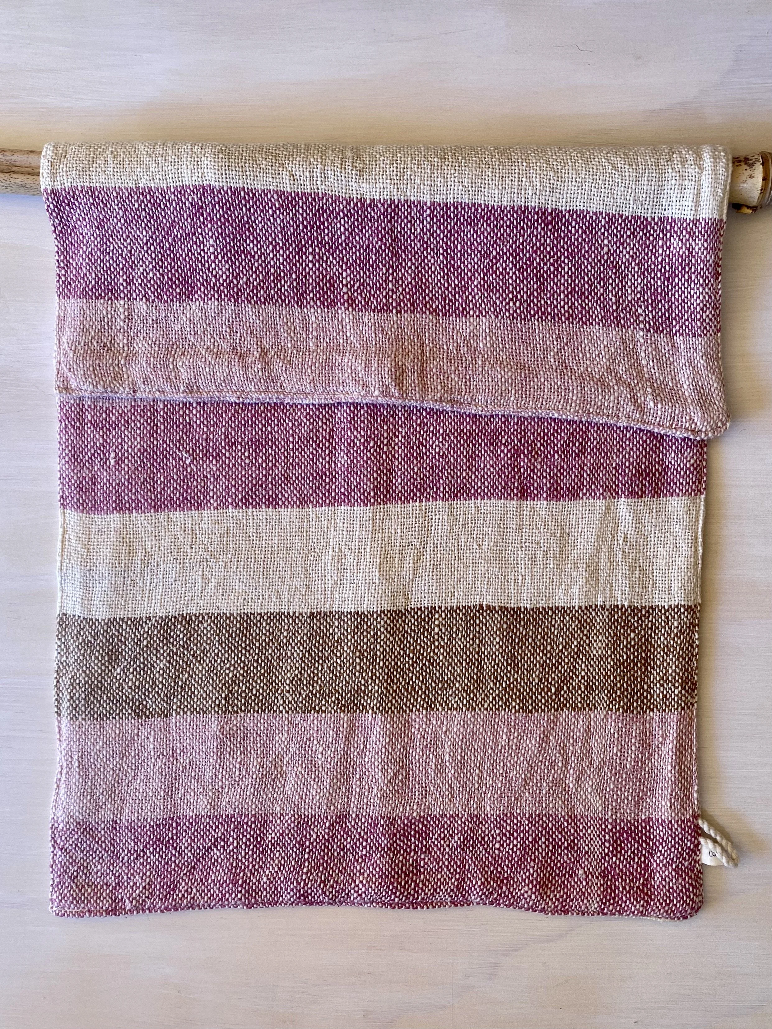 Seconds - Hand Towel Dark/Light Pink & Dark Cotton