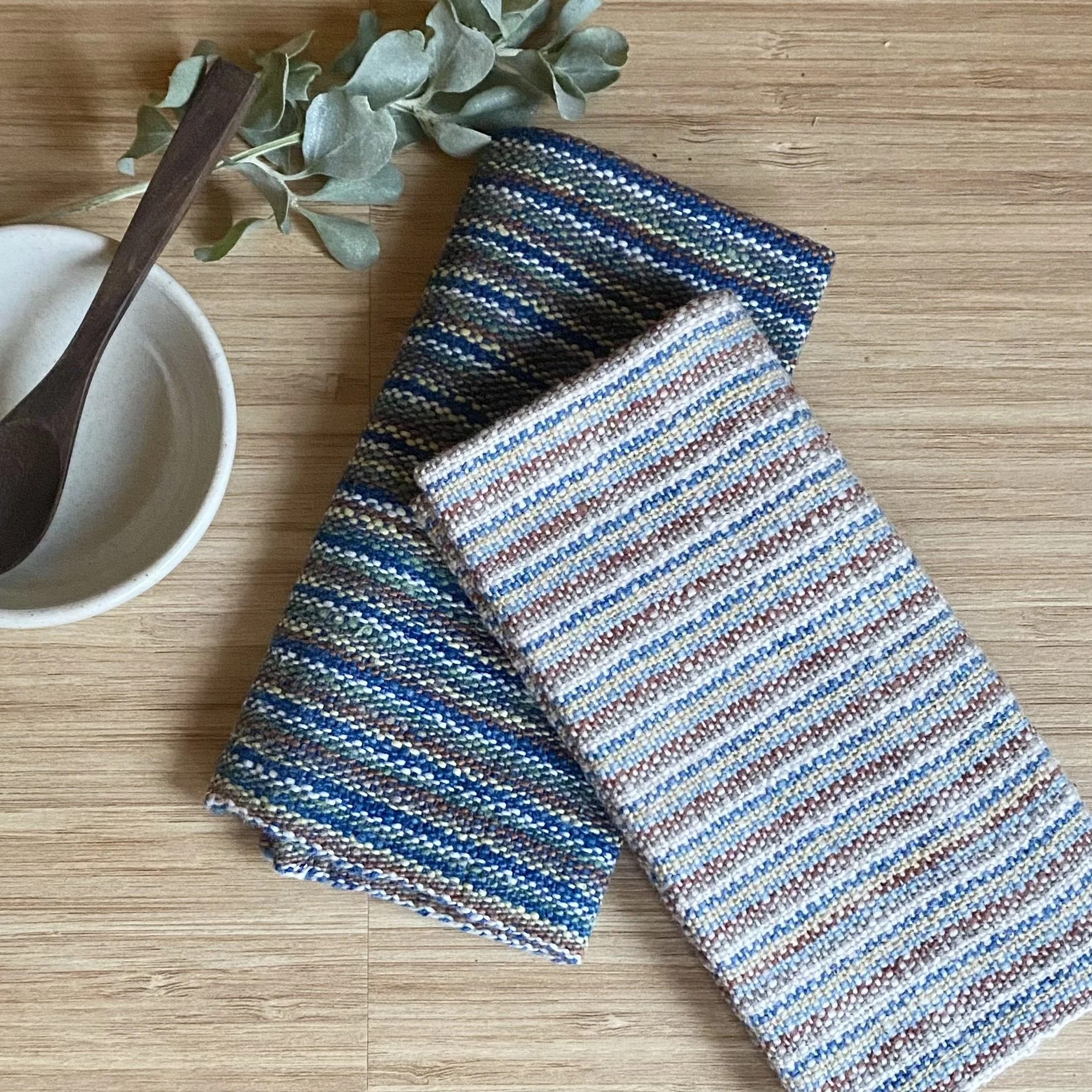 Dish Cloths striped hand woven cotton sustainable Loom Designs.jpg