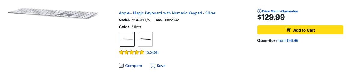 Apple Magic Keyboard with Numeric Keypad - keyboard - US - silver -  MQ052LL/A - Keyboards 