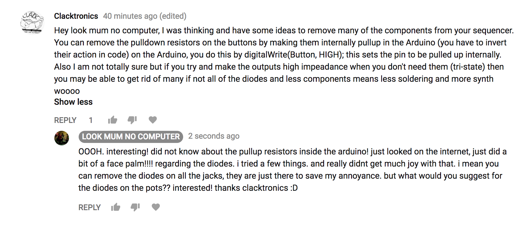 This is true. if you want to skip all them 10k resistors! i challenge you to figure this out! it will be a case of swapping all the HIGHS, and LOWS...... Also this raises stuff about the diodes! all of the diodes attached to the jacks, dont need to be there. they are there just incase sometimes you plug it into stuff that it dont play nice with. or the switches may trigger things they arent supposed to. if you aint bothered, you dont have to bother with them! They are just rudimentary circuit conditioning. 