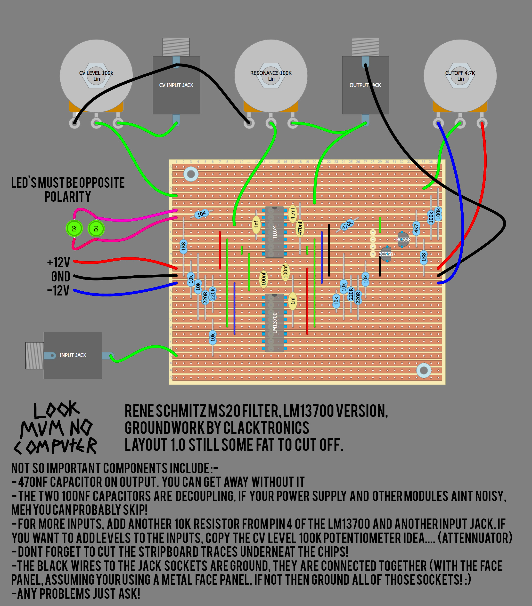 The stripboard layout!