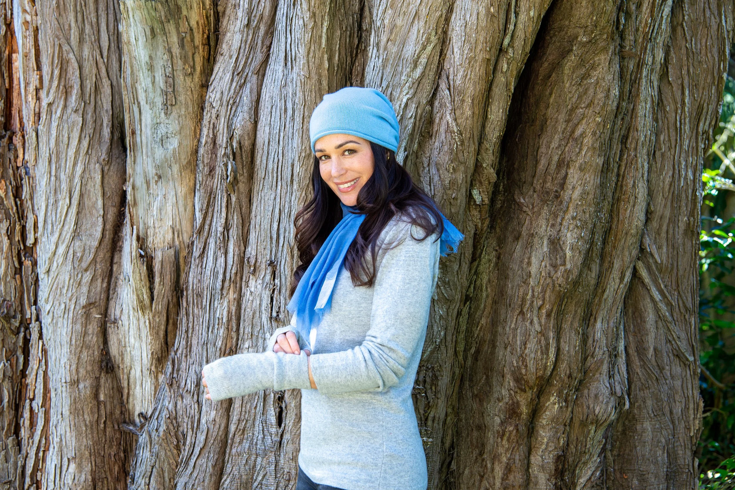 cashmere knitted roll hat