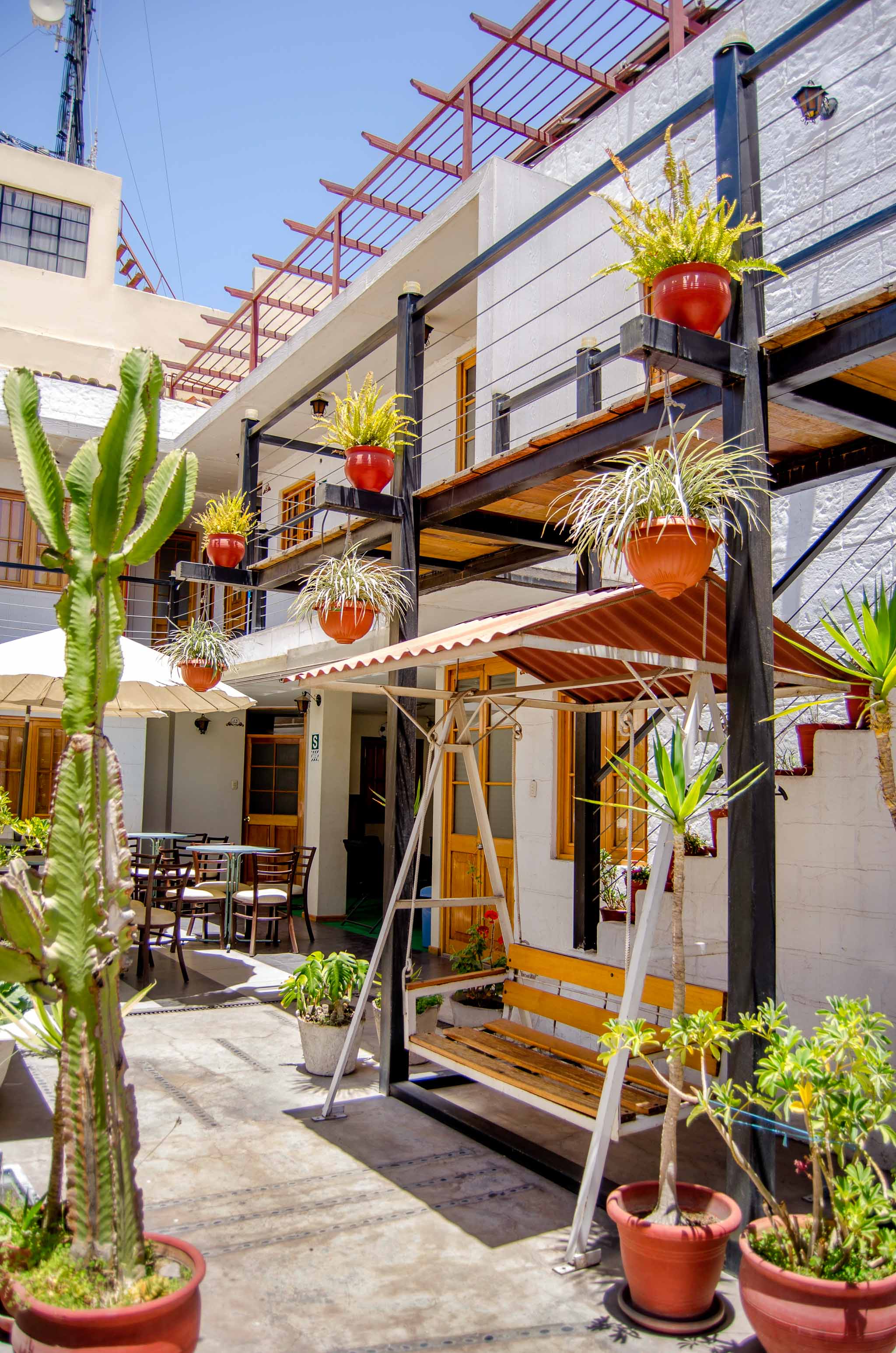 The patio at Le Foyer Arequipa