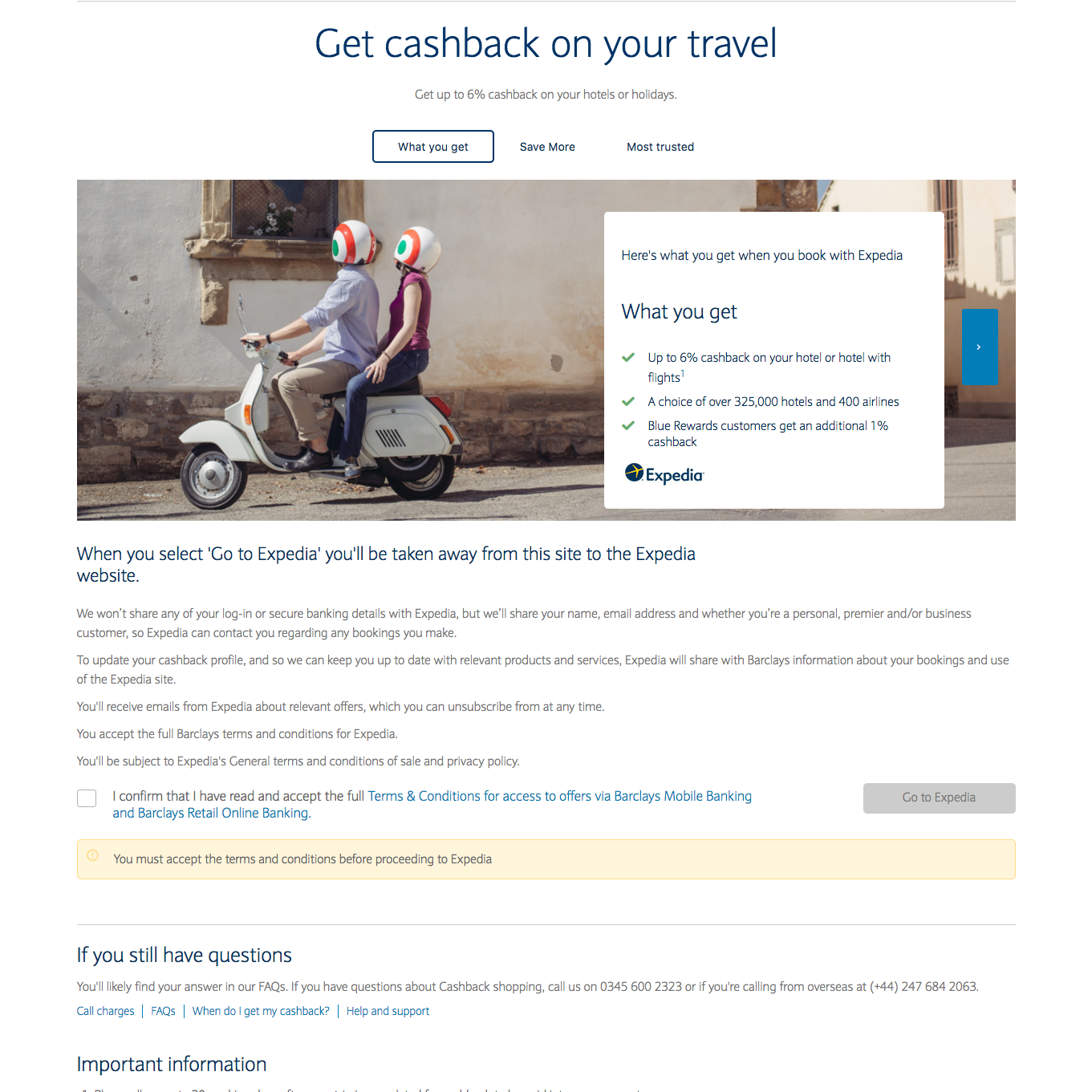 Smart Spend Expedia page