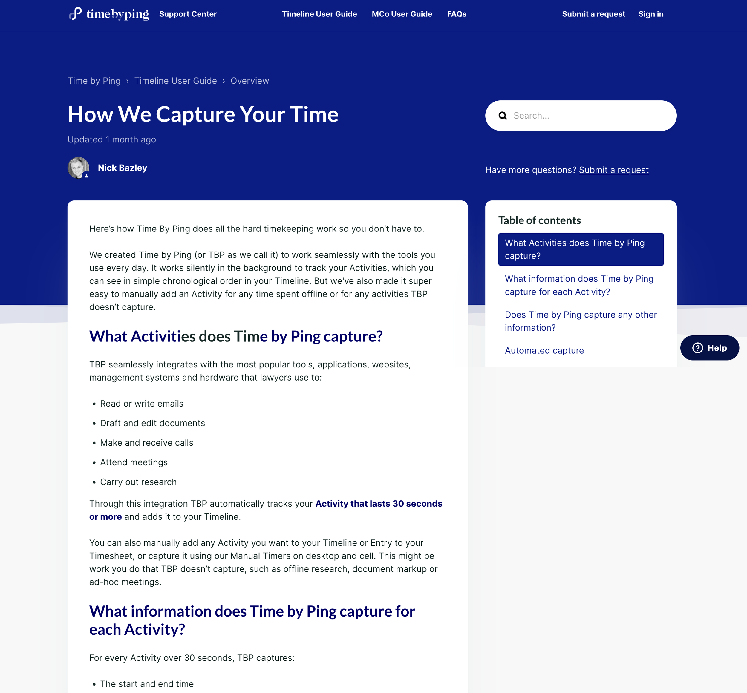 Capturing time guide