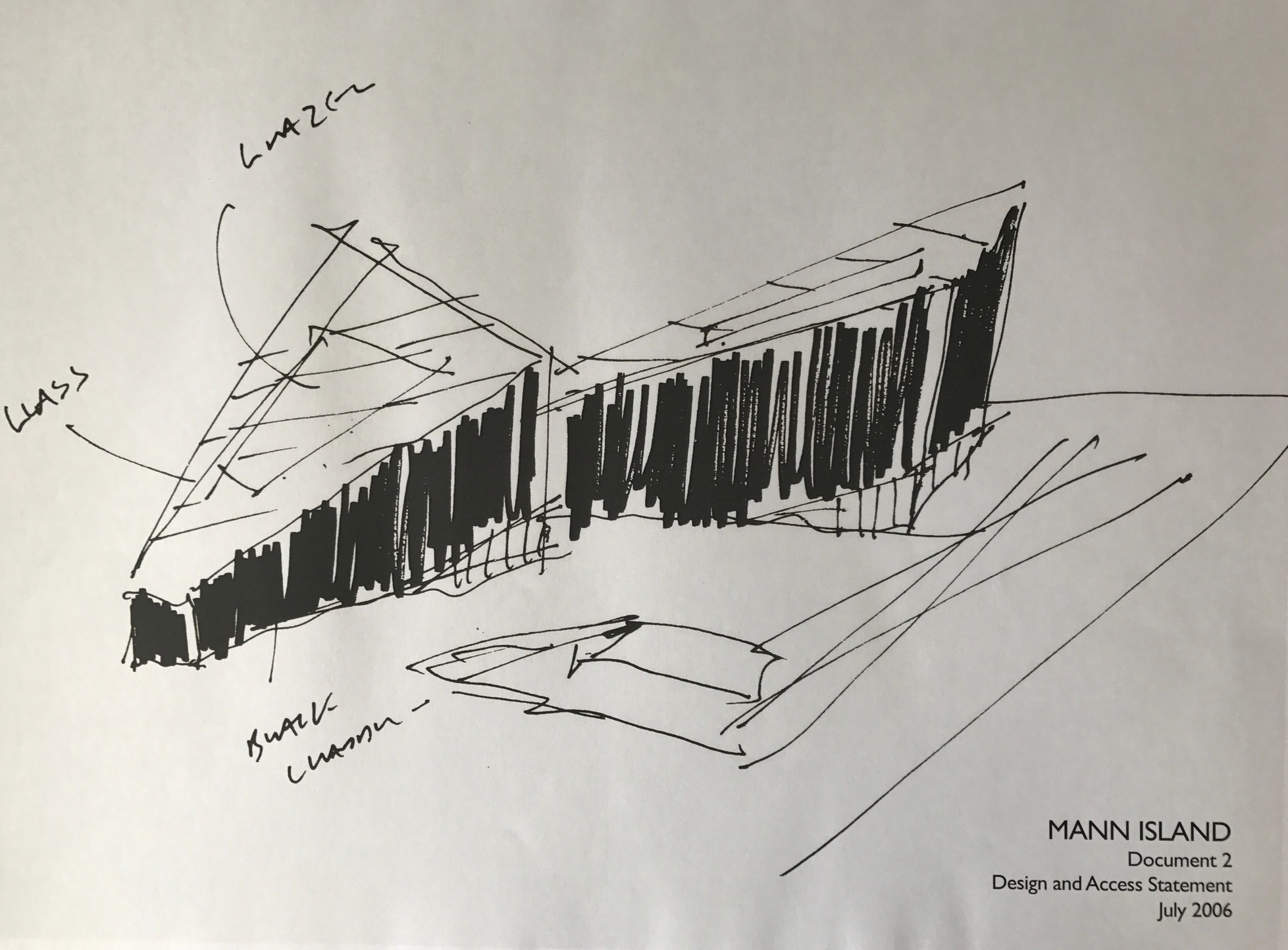 Matt Brook of Broadway Malyan Architects used his original sketch of the scheme for the Design and Access Statement back in 2006